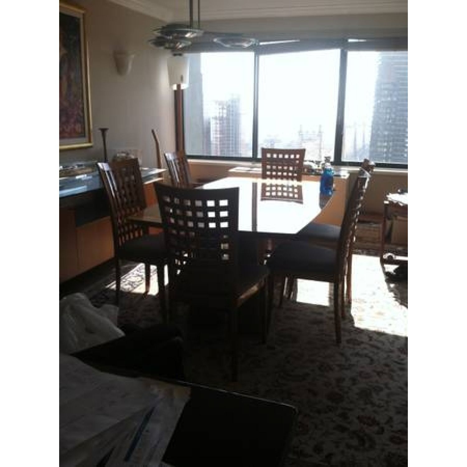Teak Extendable Dining Table with 6 Chairs - AptDeco