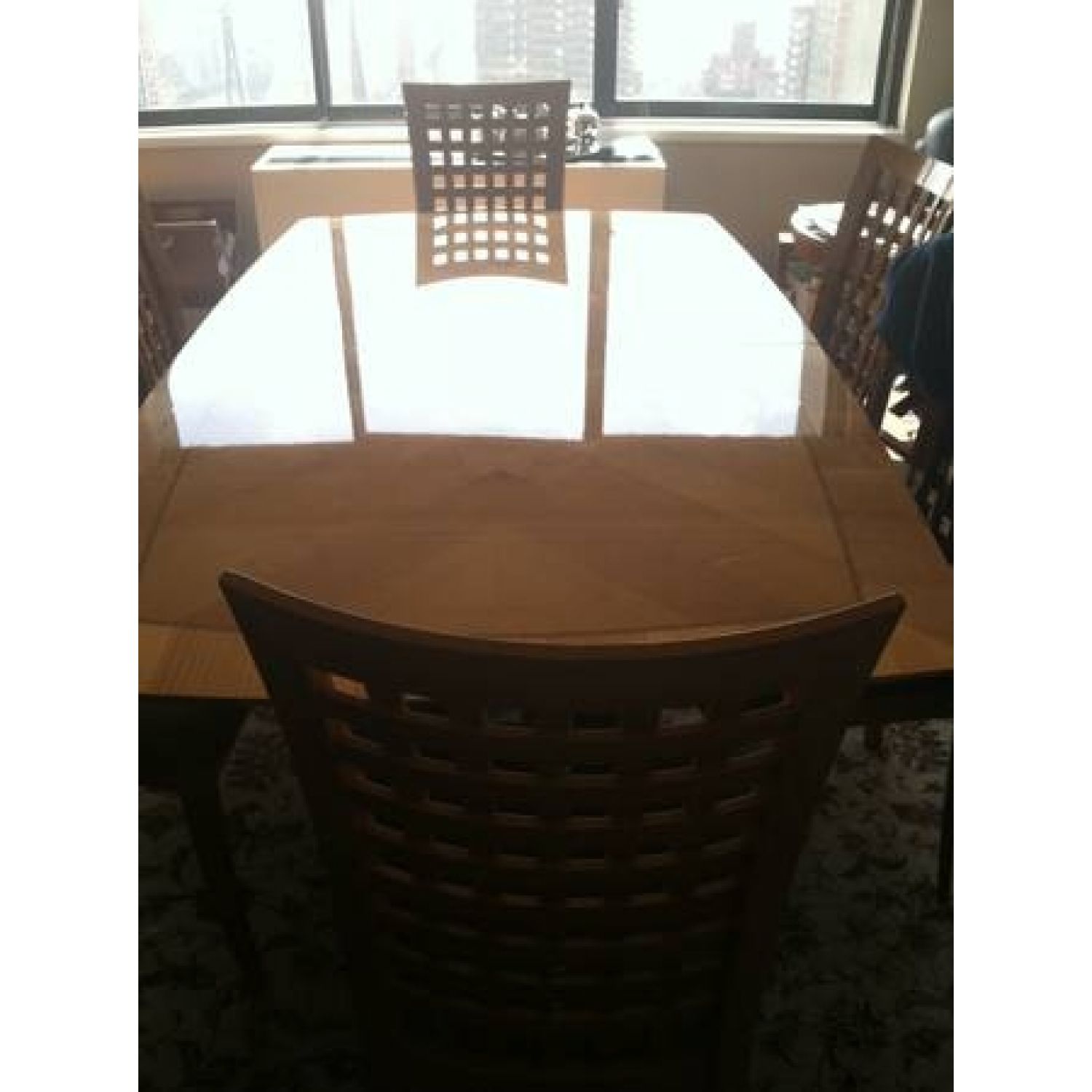 Teak Extendable Dining Table with 6 Chairs - AptDeco