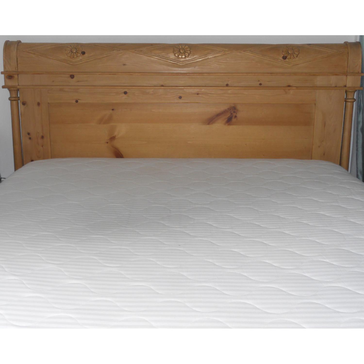 Solid Pine Queen Set Bed Frame and Armoire AptDeco