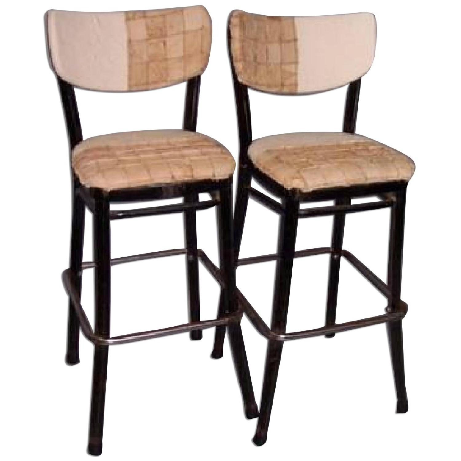 3 Bar Stools with Backs by a Local Furniture Designer - image-0