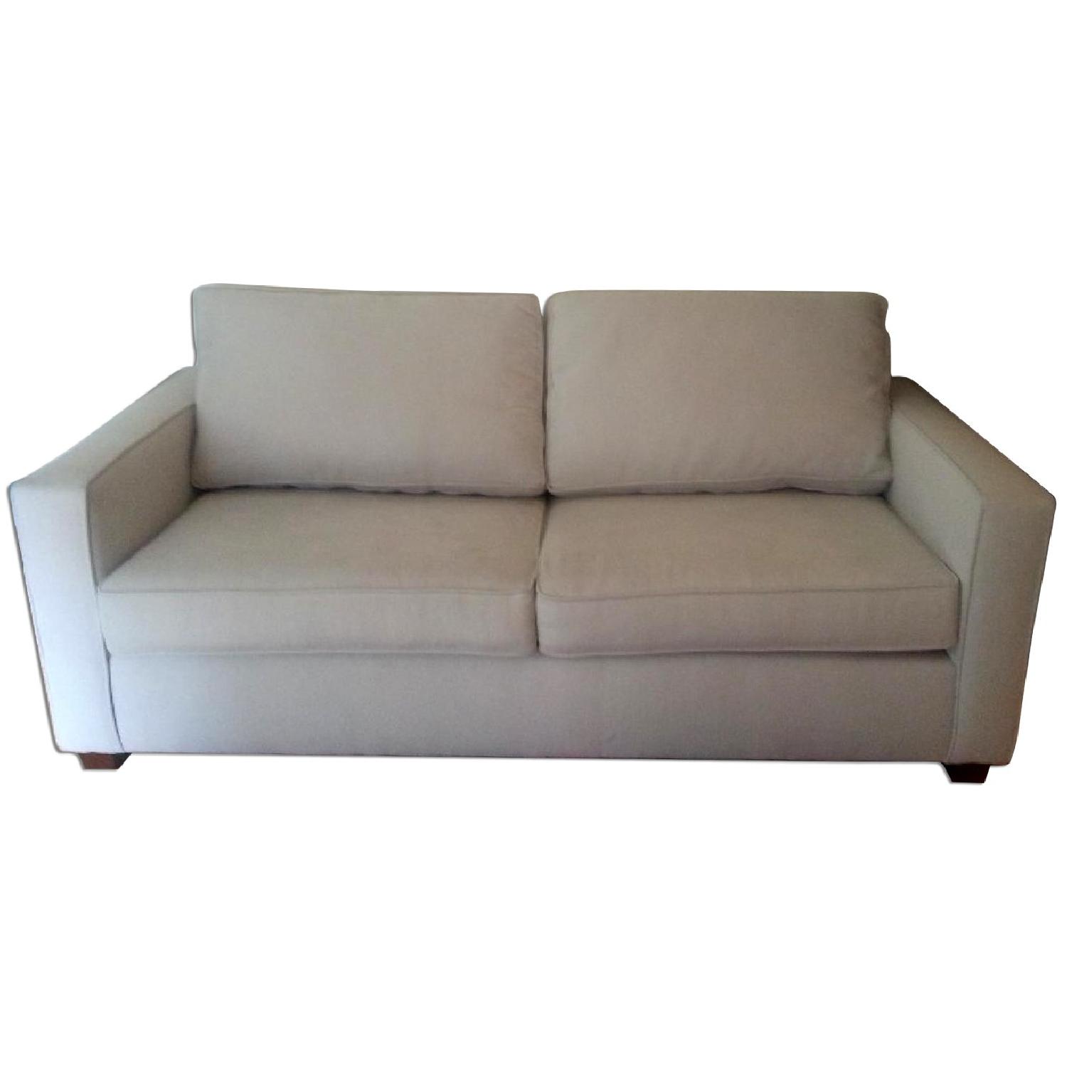 West Elm Couch (white suede) - image-0