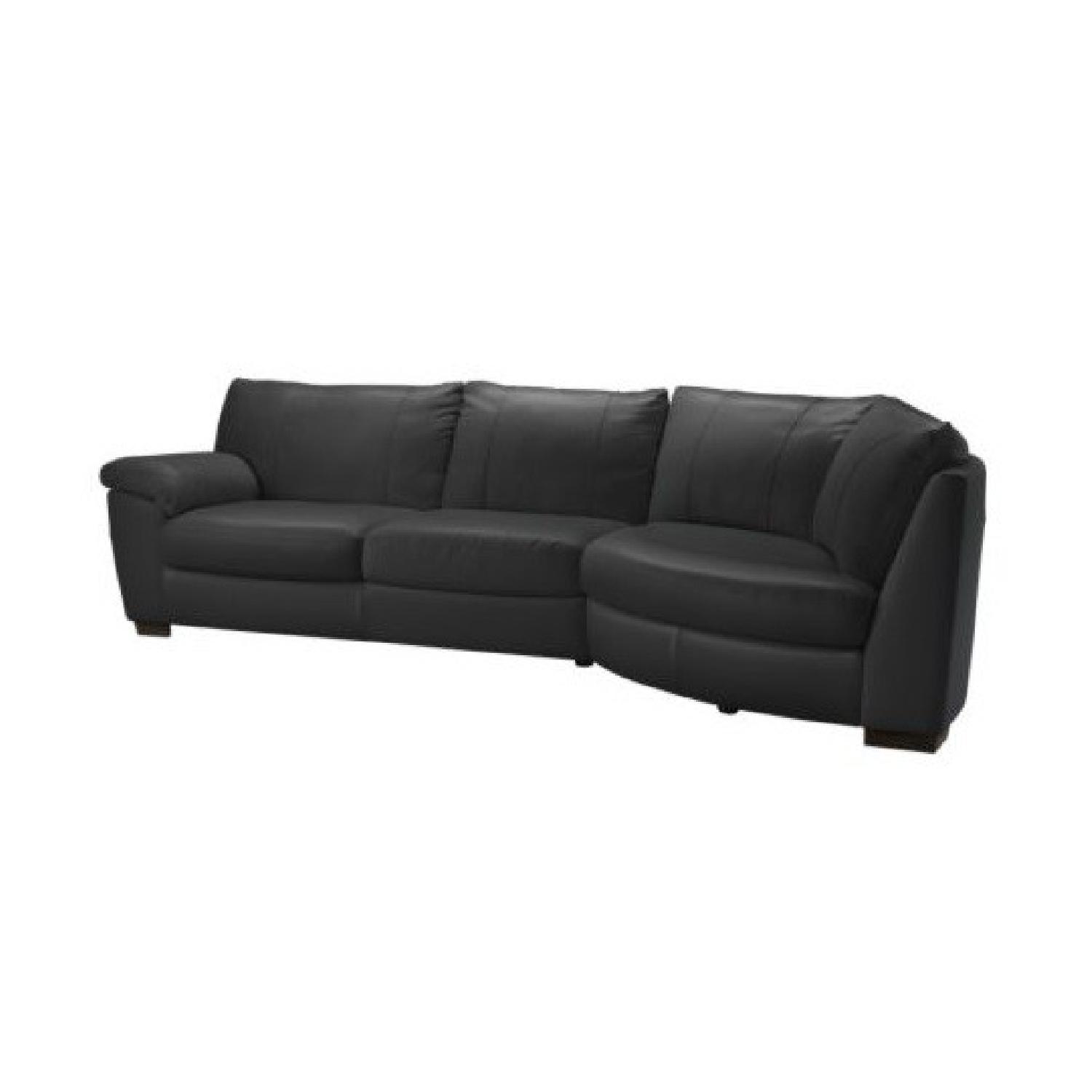 Black Leather Sectional Sofa AptDeco