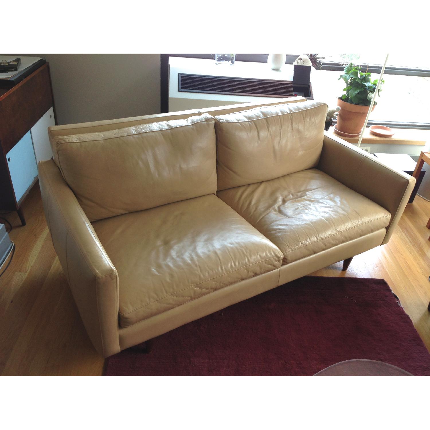 Custom Leather Room&Board "Jasper" Sofa AptDeco