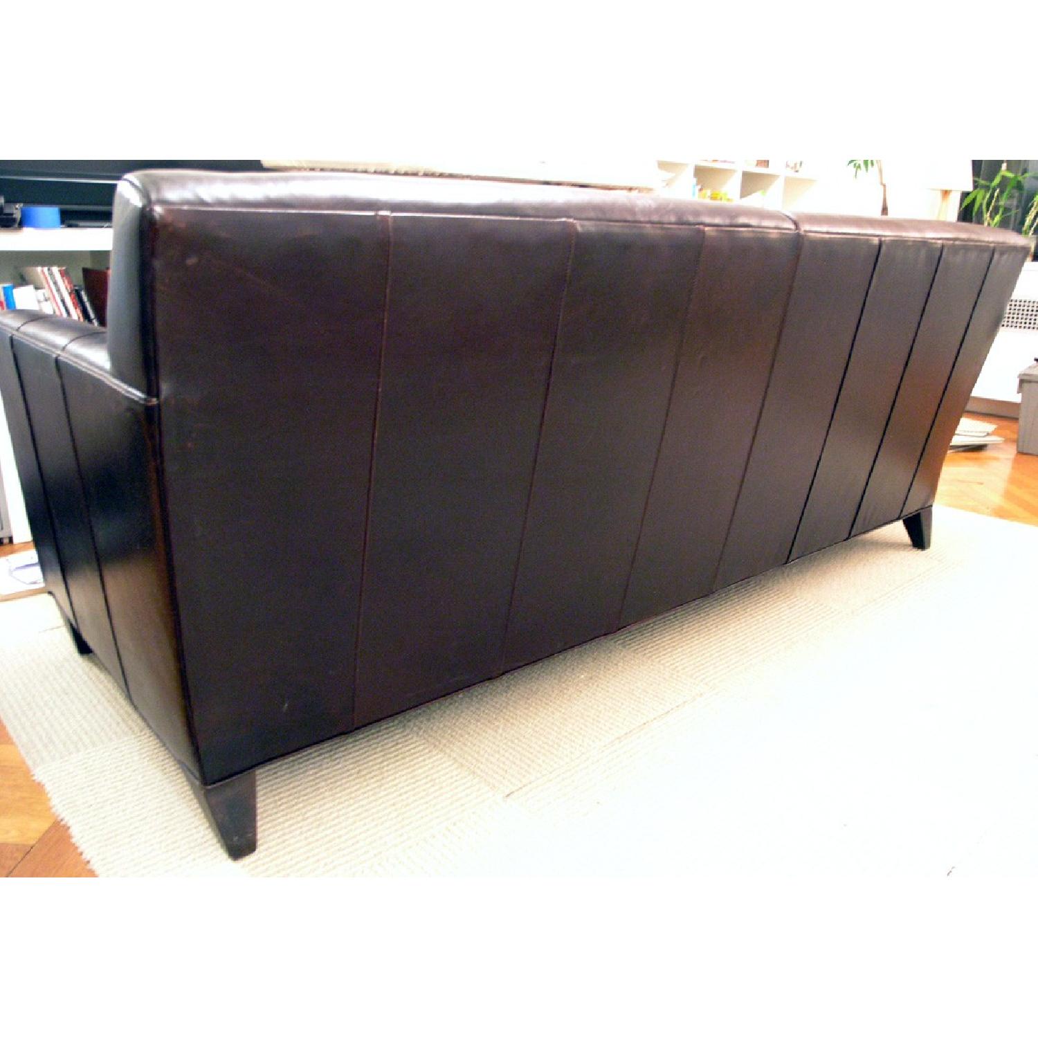 Crate & Barrel Hennessy Leather Sofa Custom Order - image-2