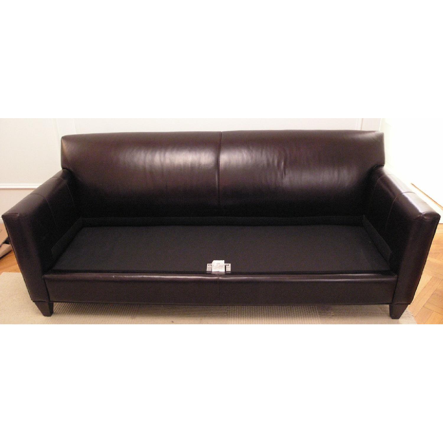 Crate & Barrel Hennessy Leather Sofa Custom Order - image-3