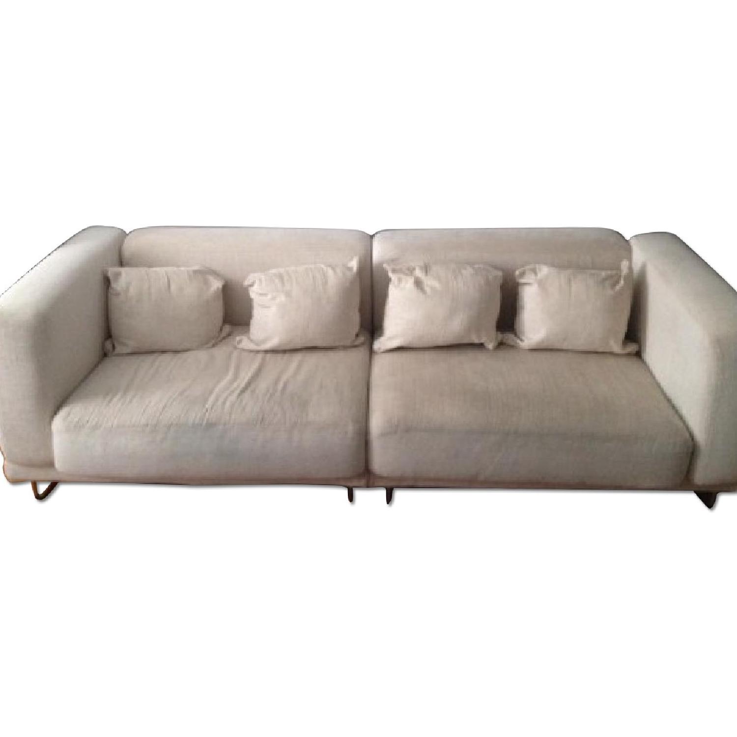 Off White/Cream Modern Fabric Couch