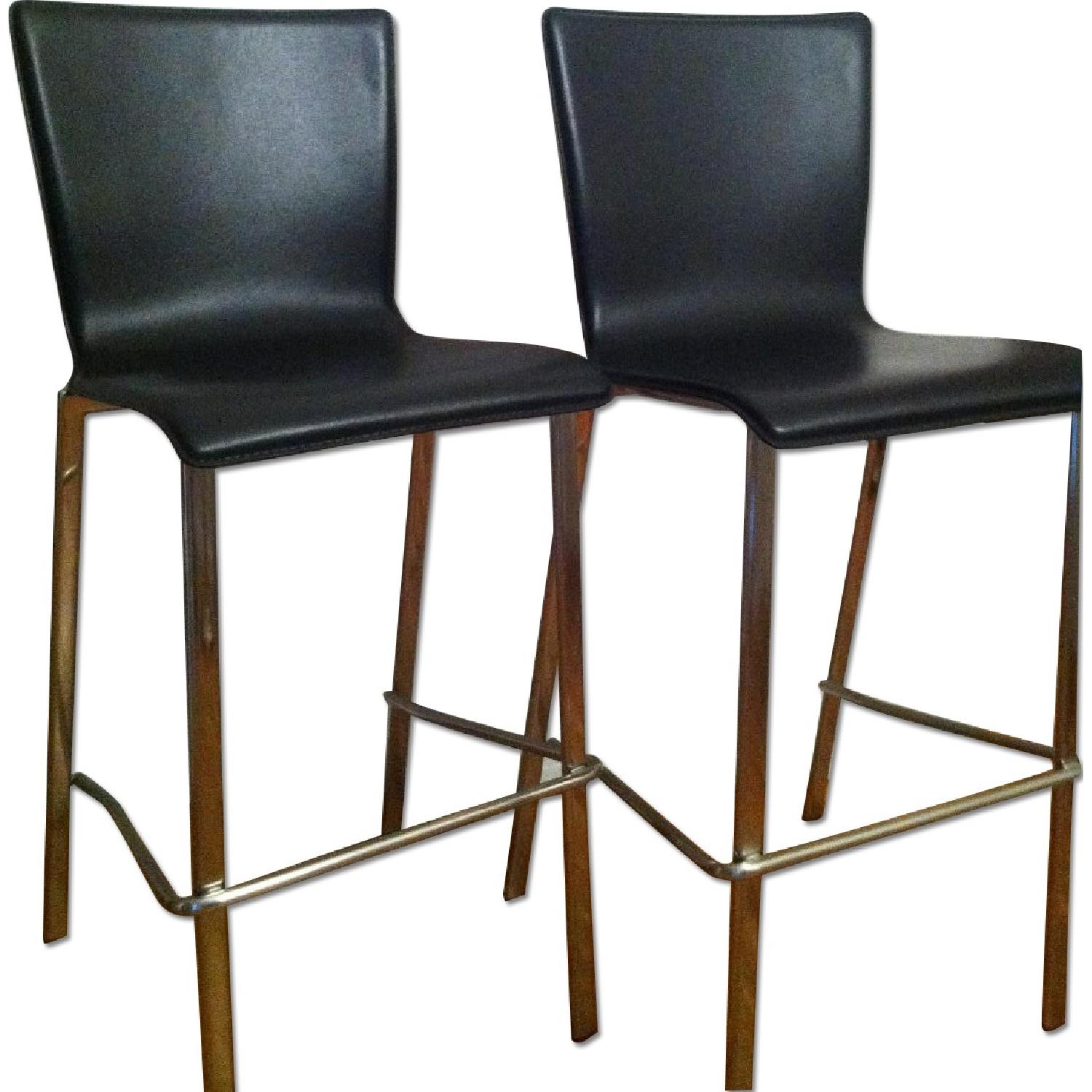 CB2 Leather Stools AptDeco