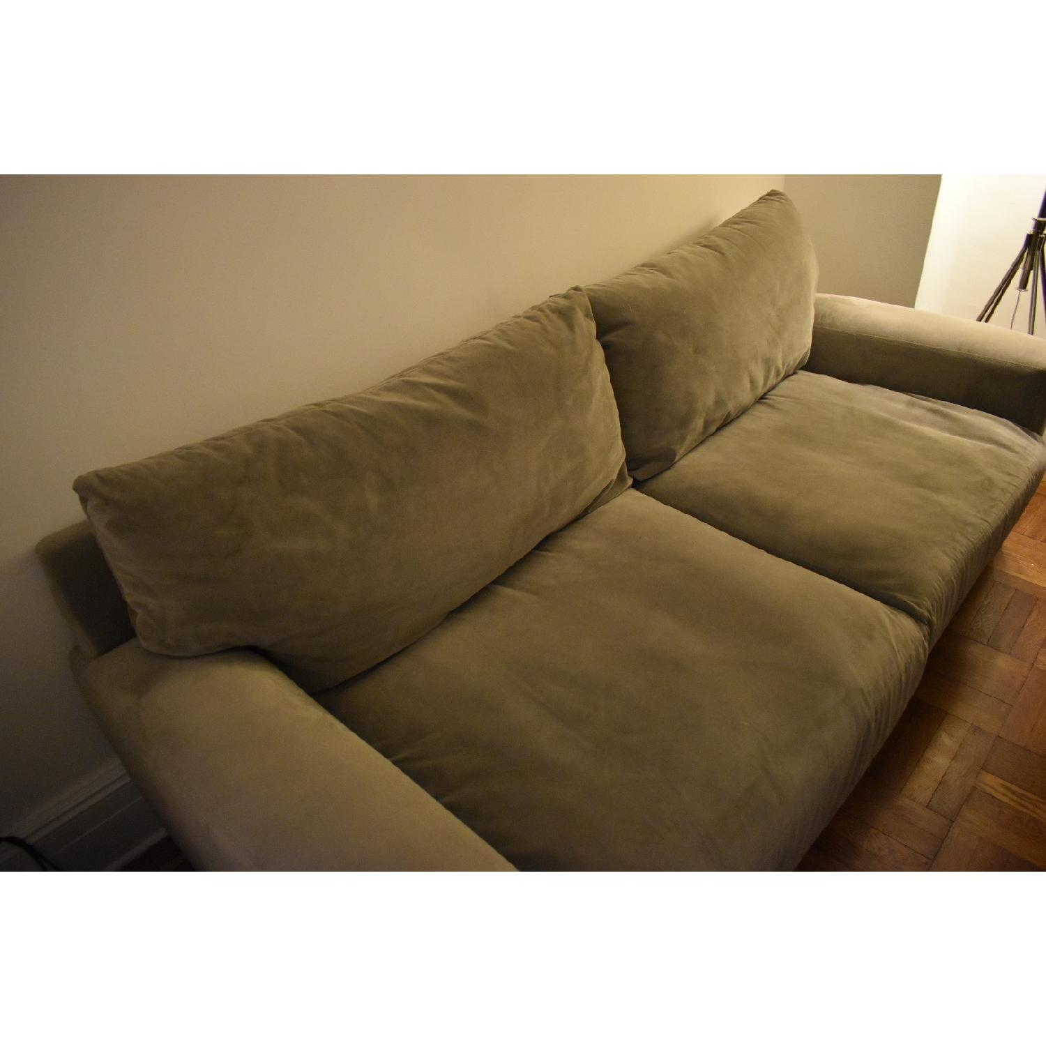 Raymour & Flanigan Grey Microfiber Sofa - image-2