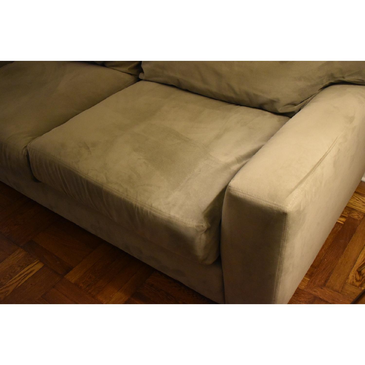 Raymour & Flanigan Grey Microfiber Sofa - image-3
