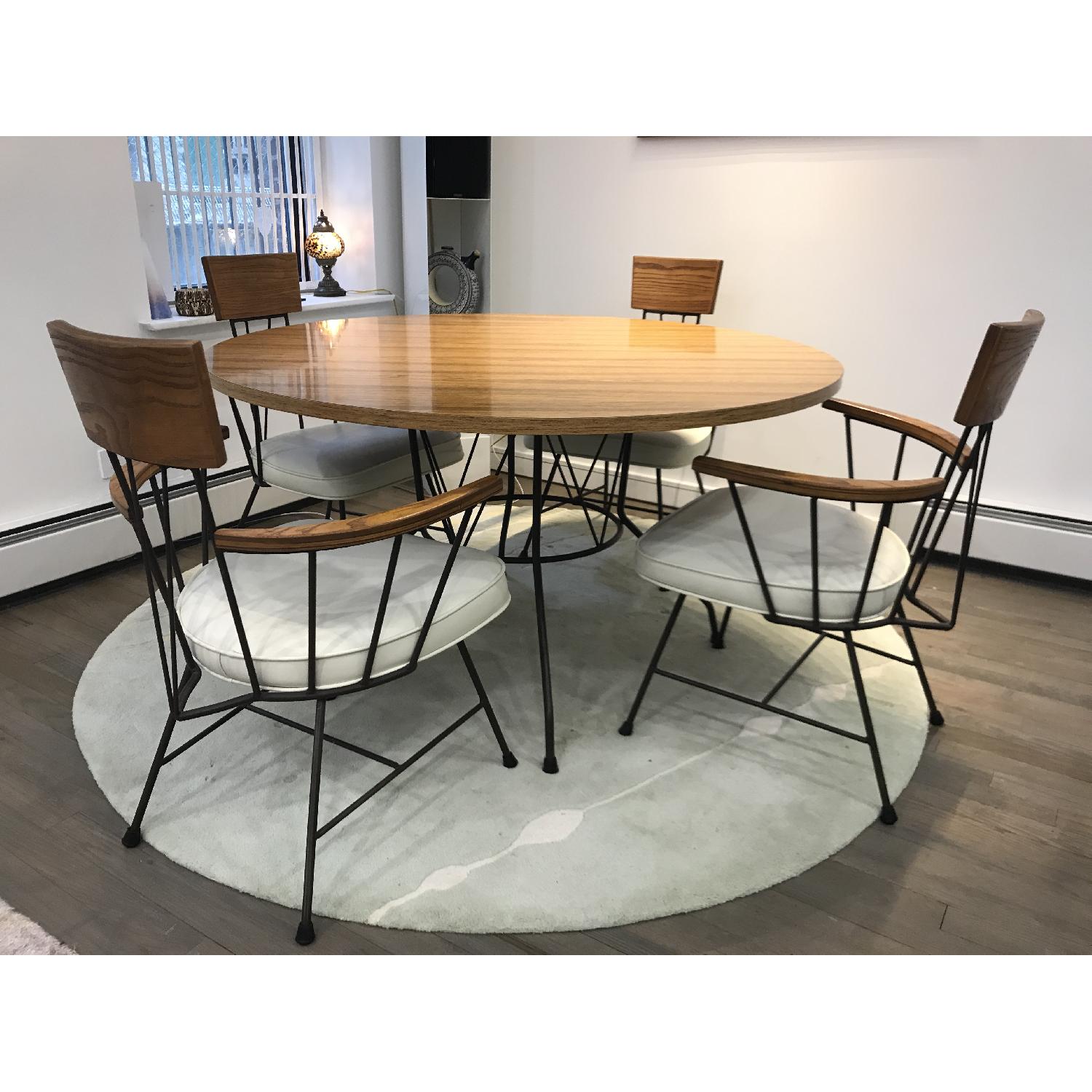 Paul McCobb Richard McCarthy Dining Table w/ 4 Captains/Armed Chairs - image-1