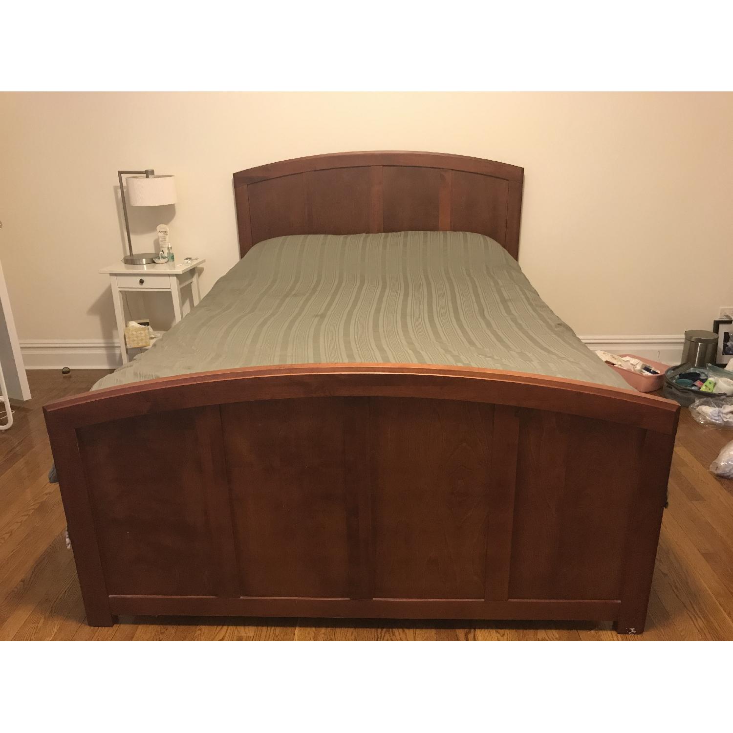 Crate & Barrel Solid Wood Queen Bed Frame AptDeco