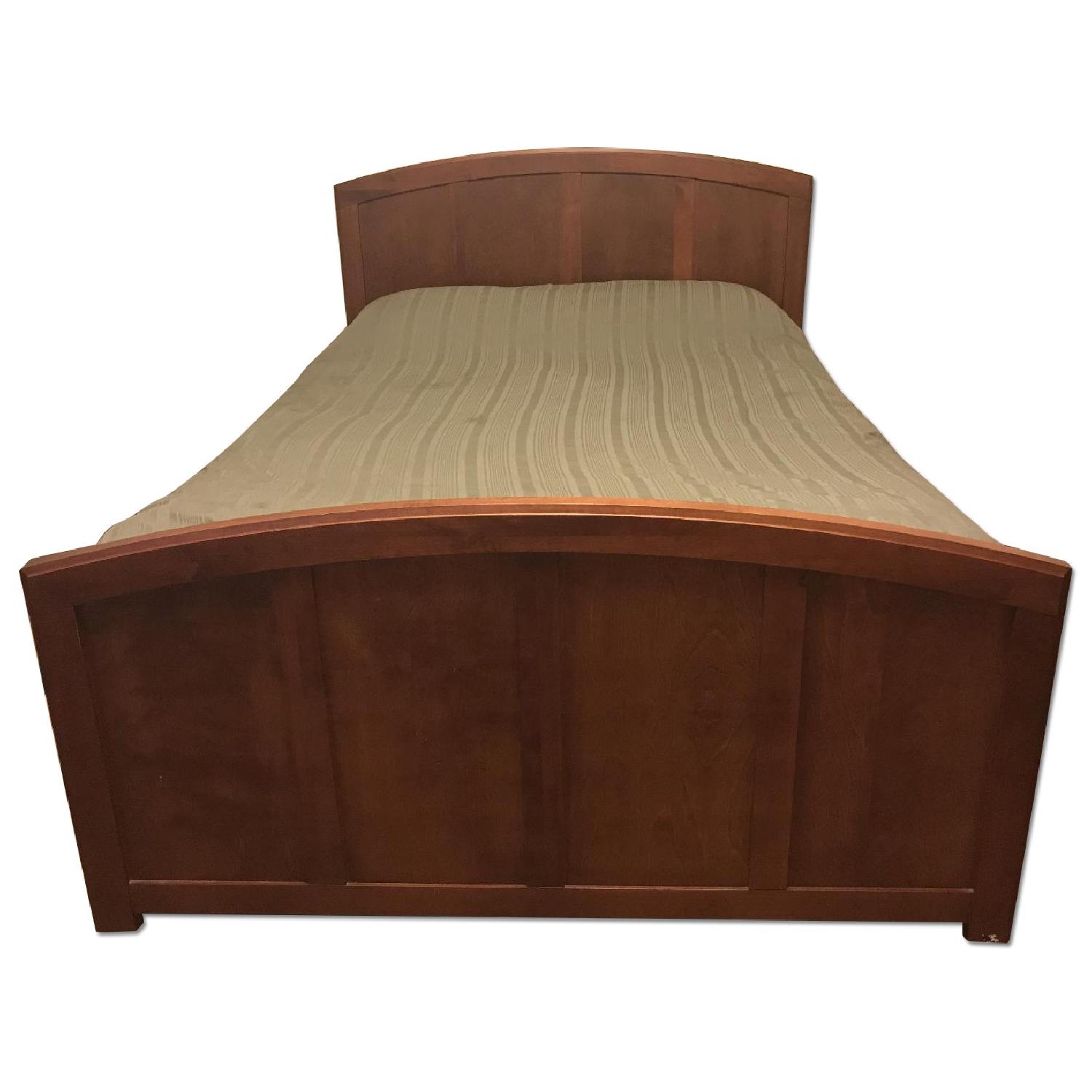 Crate & Barrel Solid Wood Queen Bed Frame - image-0