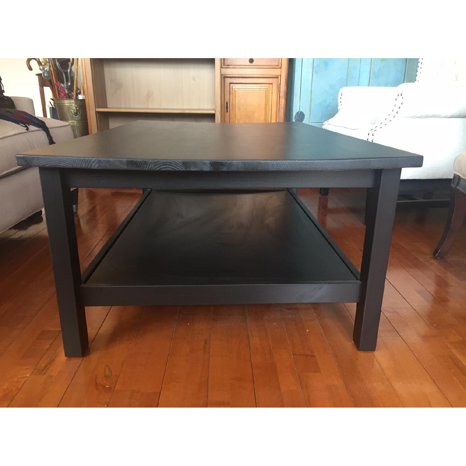 Ikea Hemnes Black Wood Double Level Coffee Table AptDeco