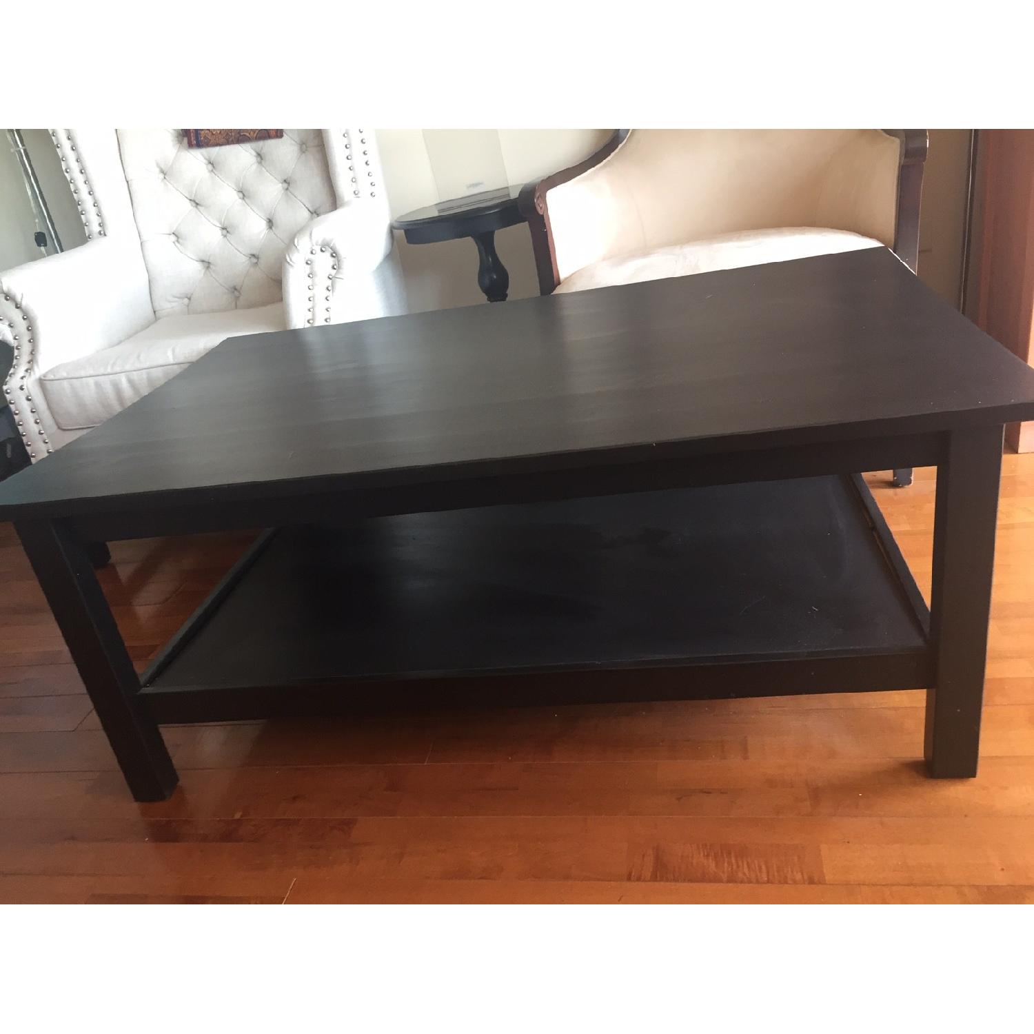Ikea Hemnes Black Wood Double Level Coffee Table AptDeco
