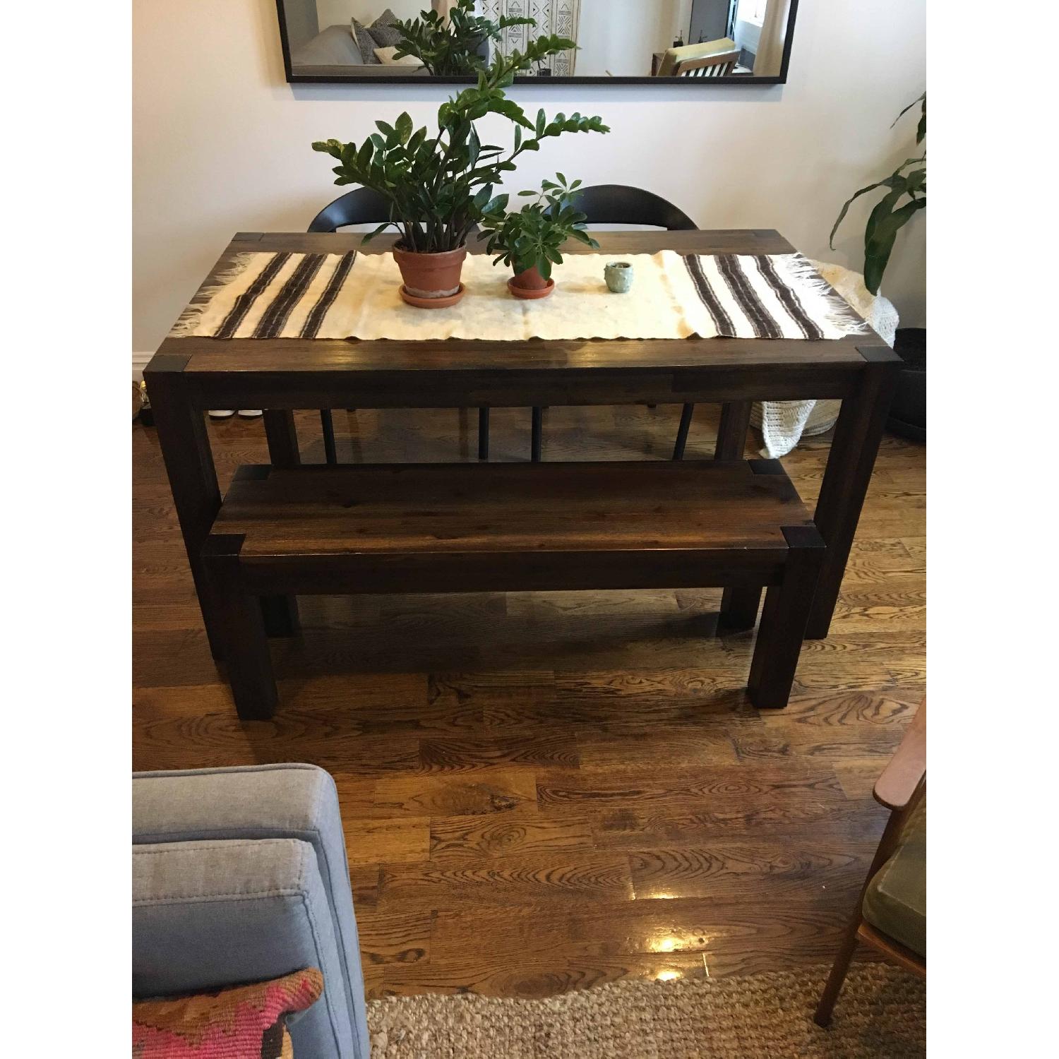 Macy's Acacia Wood Dining Table w/ Bench - image-3