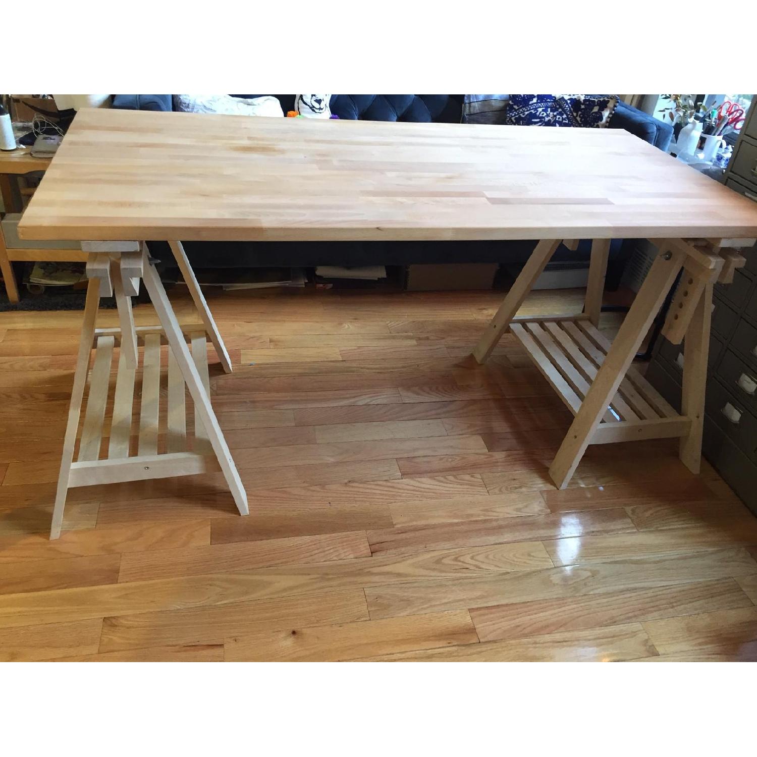 Ikea Linnmon Wood Drafting Table AptDeco