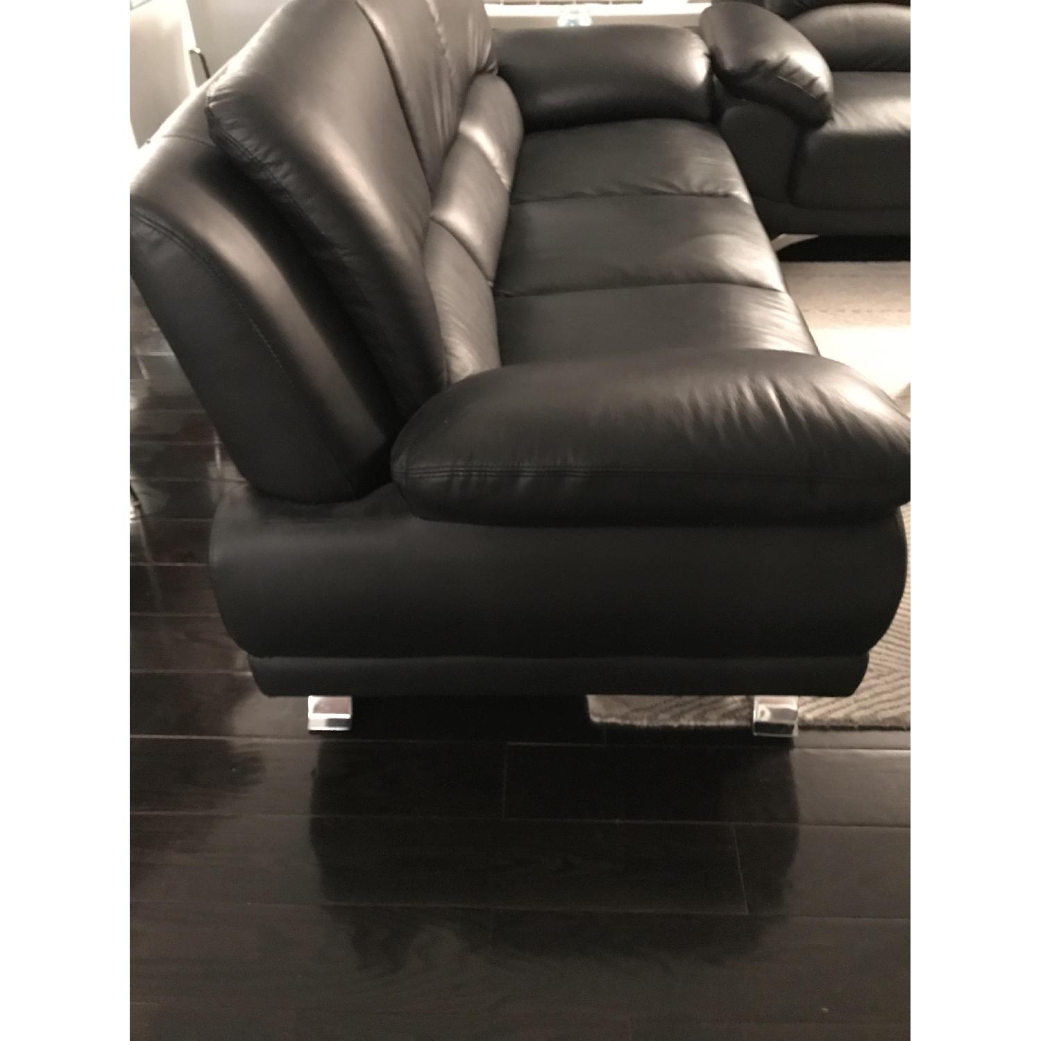 Black Top Grain Leather Sofa - image-2