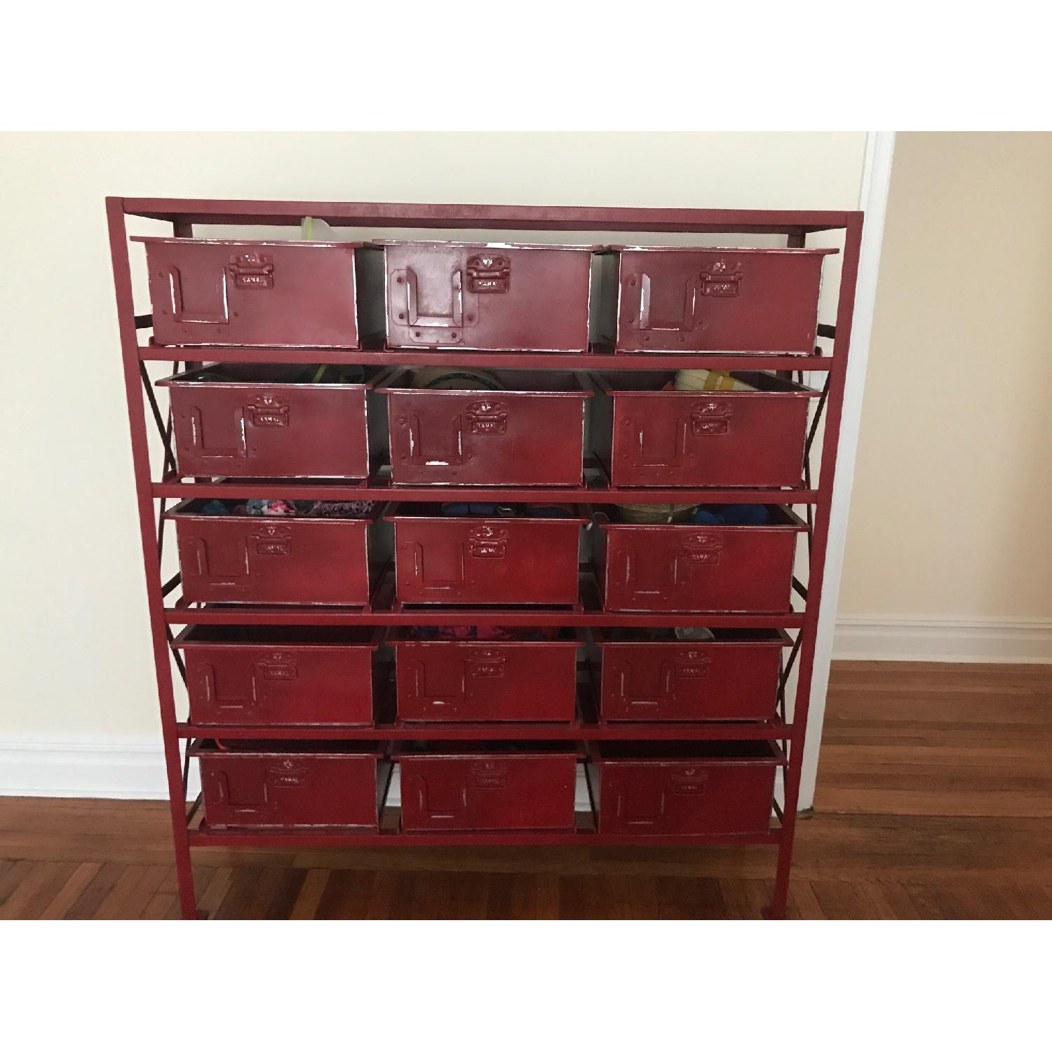 ABC Carpet Red Metal Storage Unit - image-1
