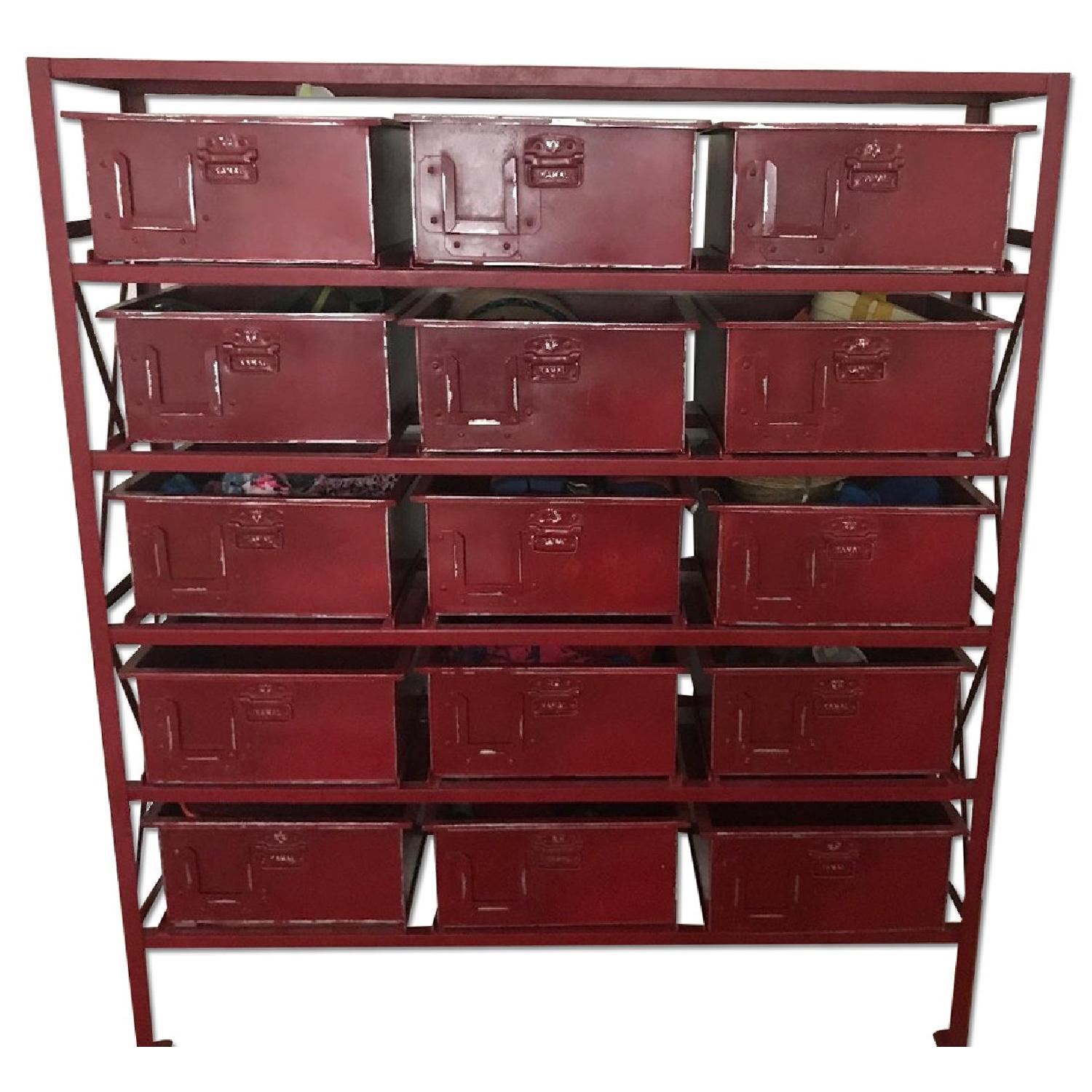 ABC Carpet Red Metal Storage Unit - image-0