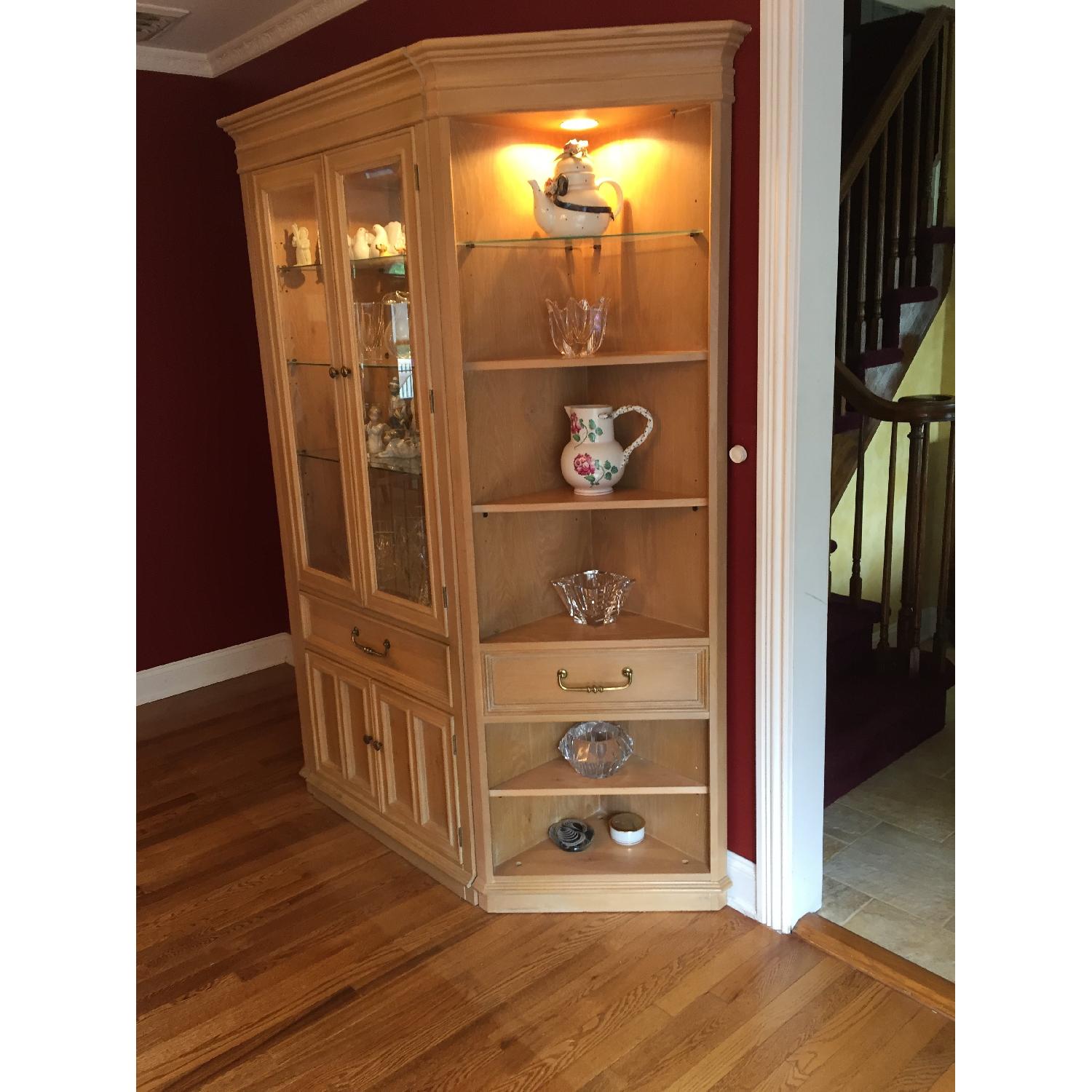 Bernhardt Furniture Curio w/ Corner Bookshelf Units AptDeco