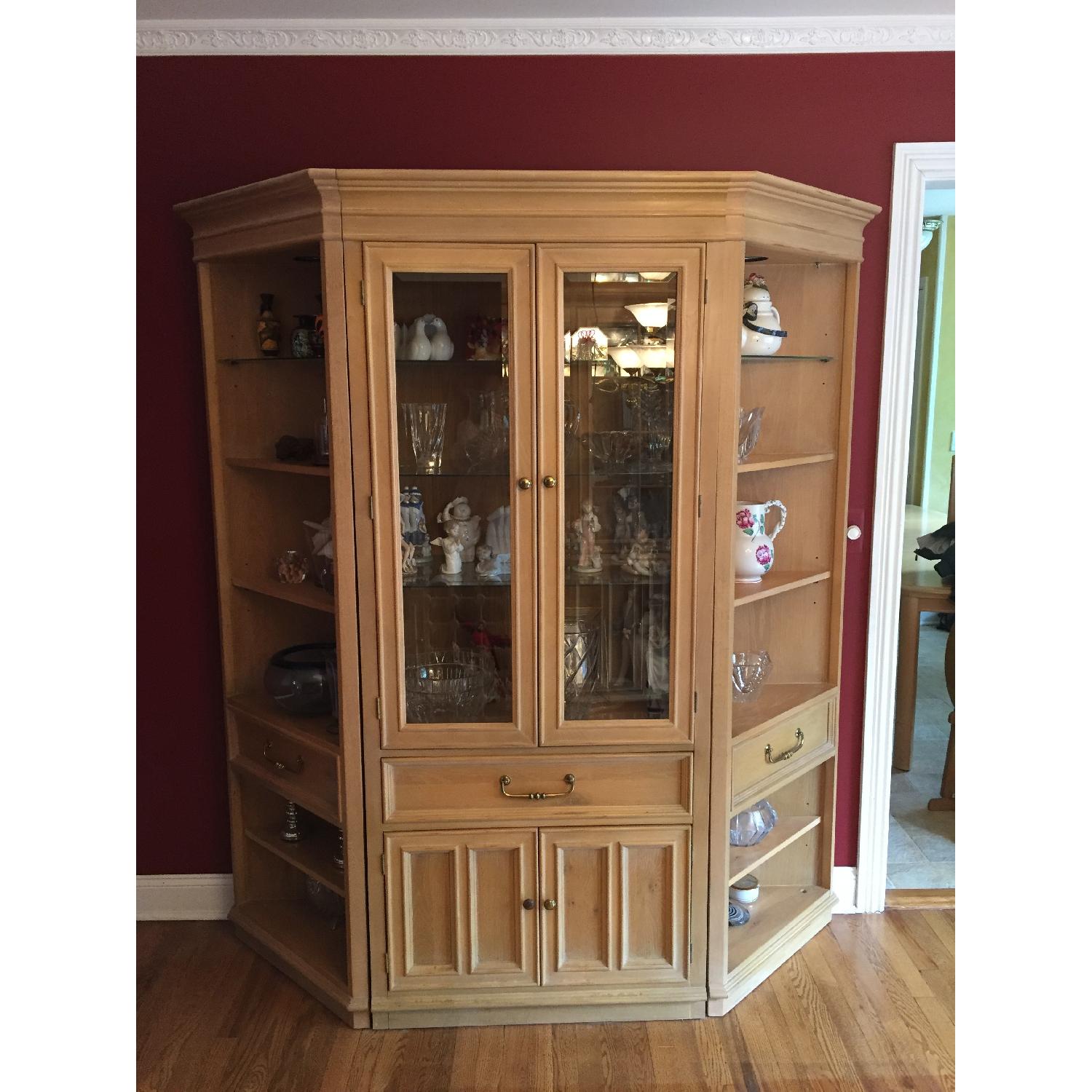 Bernhardt Furniture Curio w/ Corner Bookshelf Units AptDeco