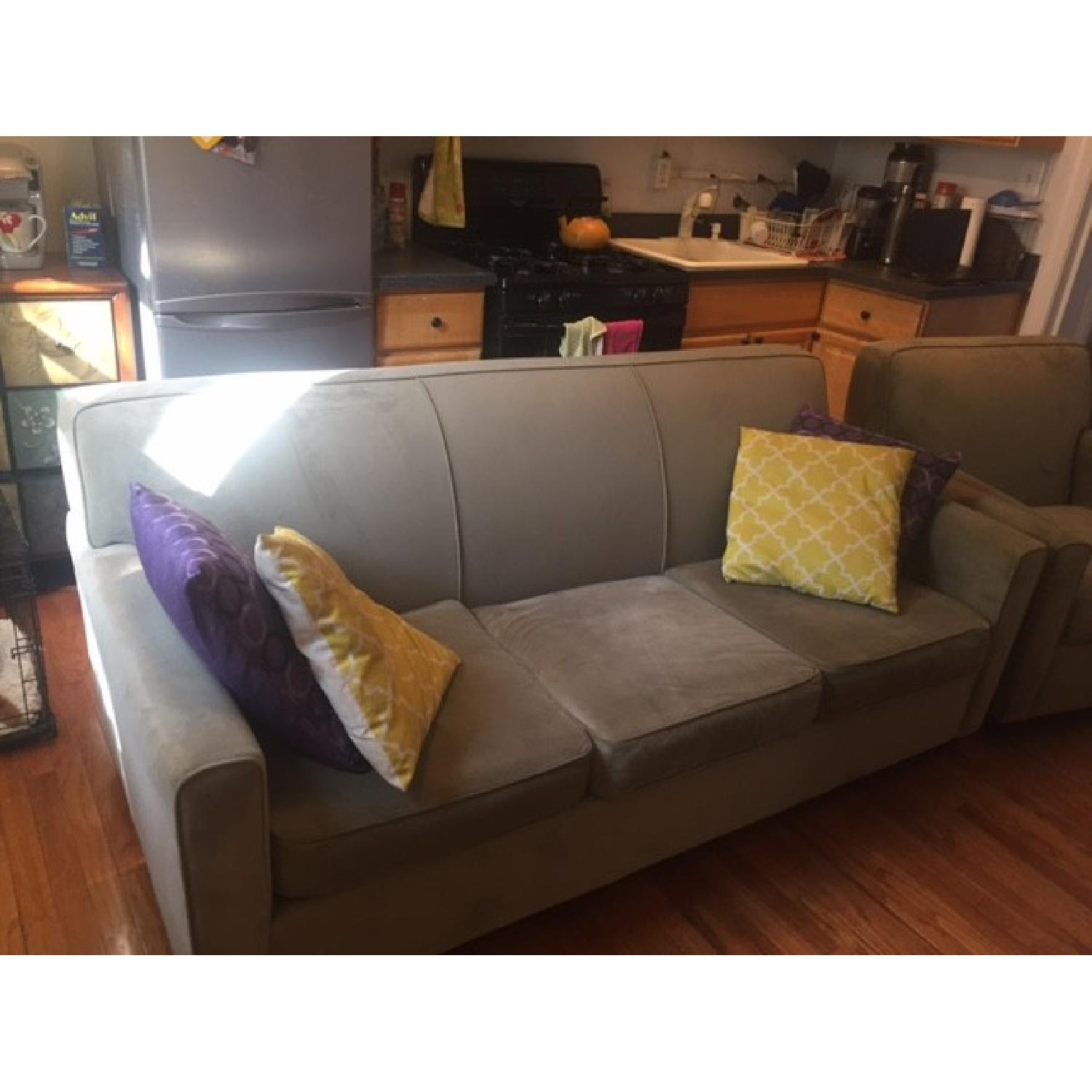 Raymour & Flanigan Microfiber 3 Seater Sofa - image-3