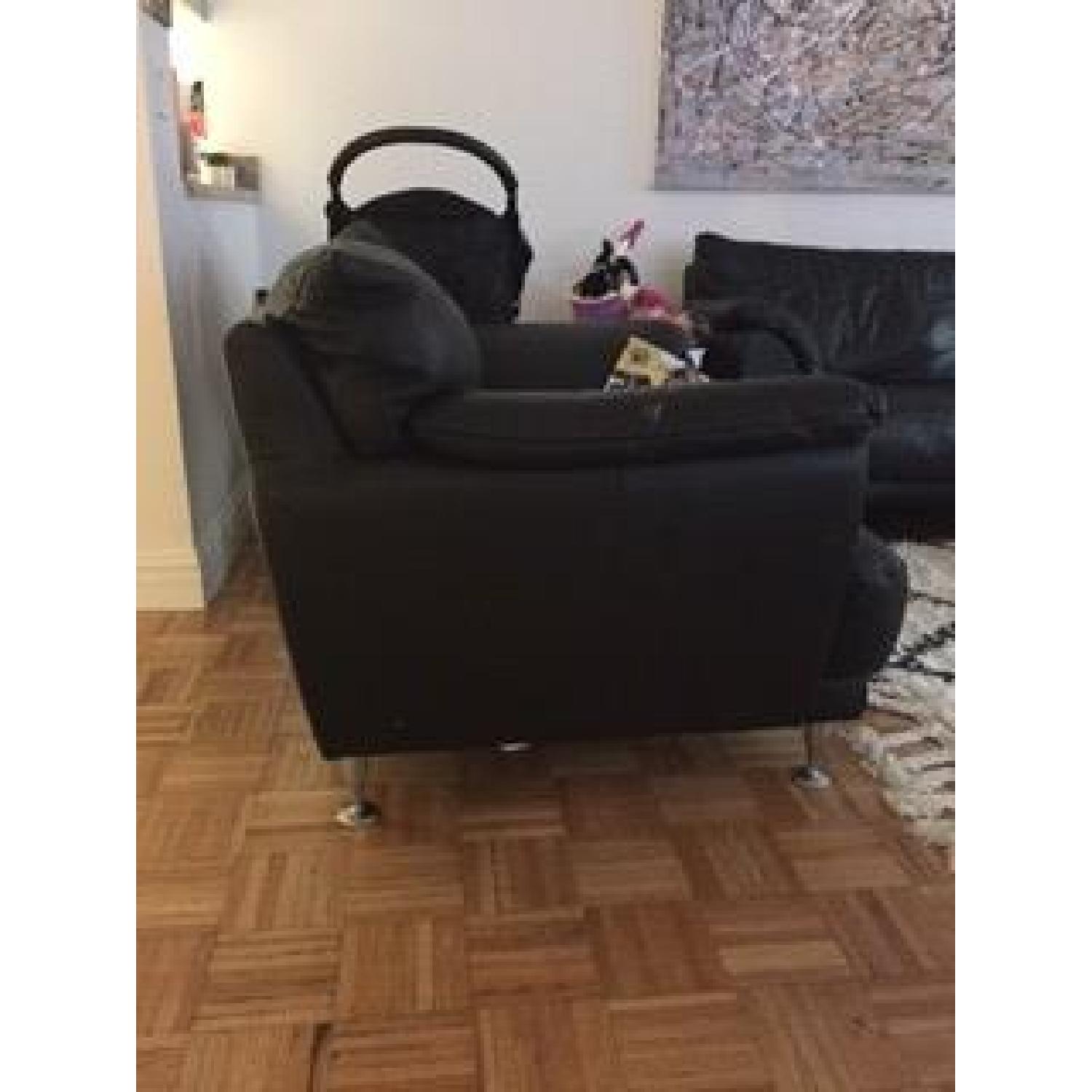 Natuzzi italian Leather Couch + Matching Leather Chair - image-4