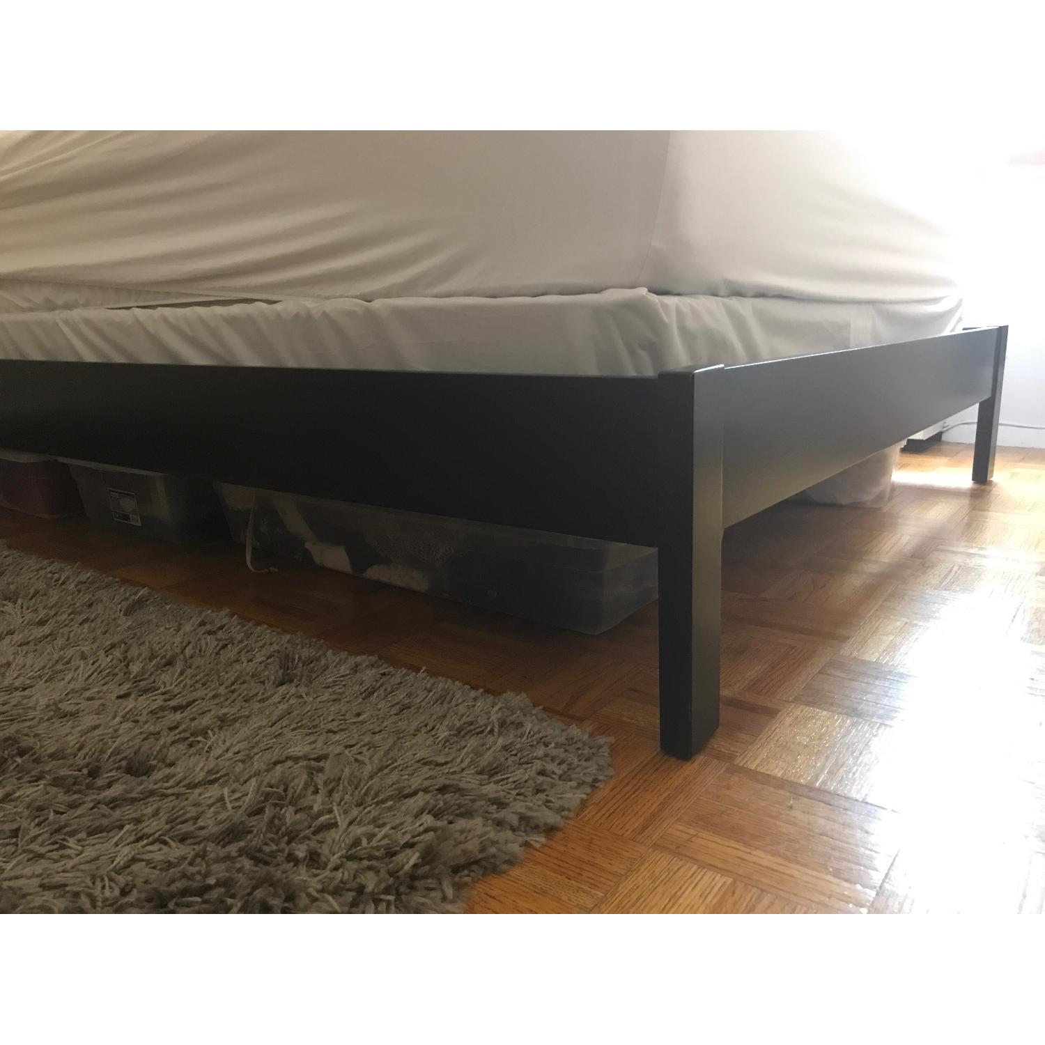 West Elm Queen Bed Frame w/ Tall Nailhead Upholstered Headboard - image-2