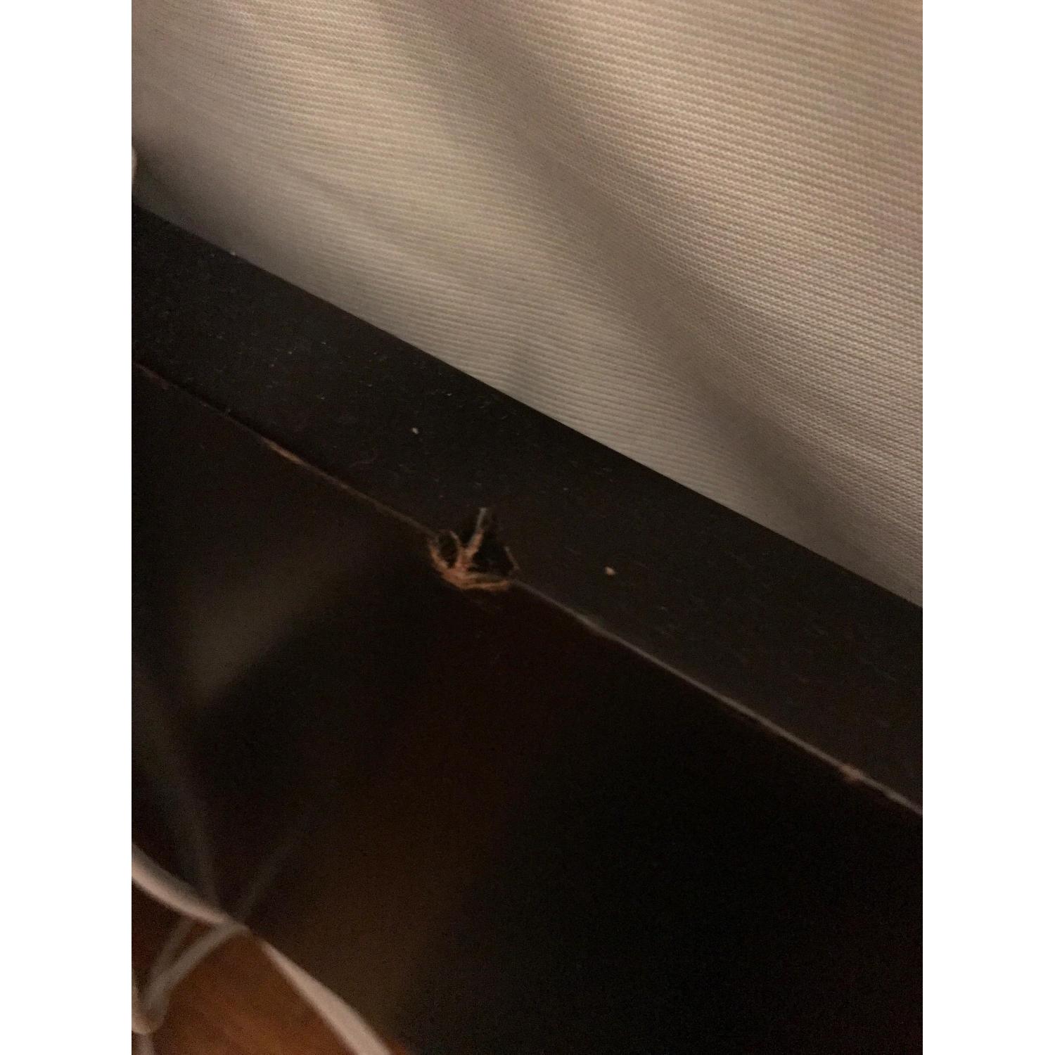 West Elm Queen Bed Frame w/ Tall Nailhead Upholstered Headboard - image-3