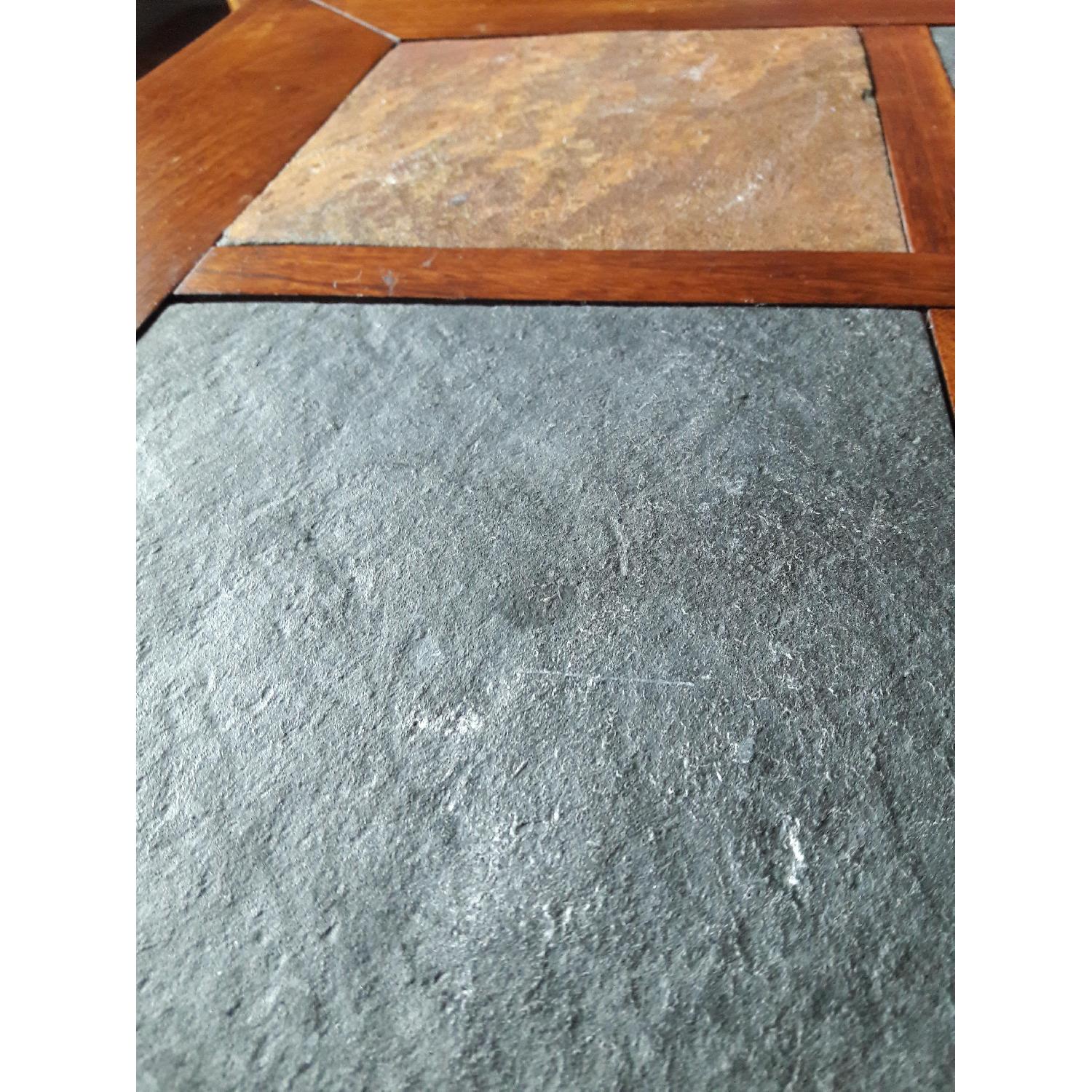 Ashley's Wood Coffee Table w/ Slate Tops - image-3