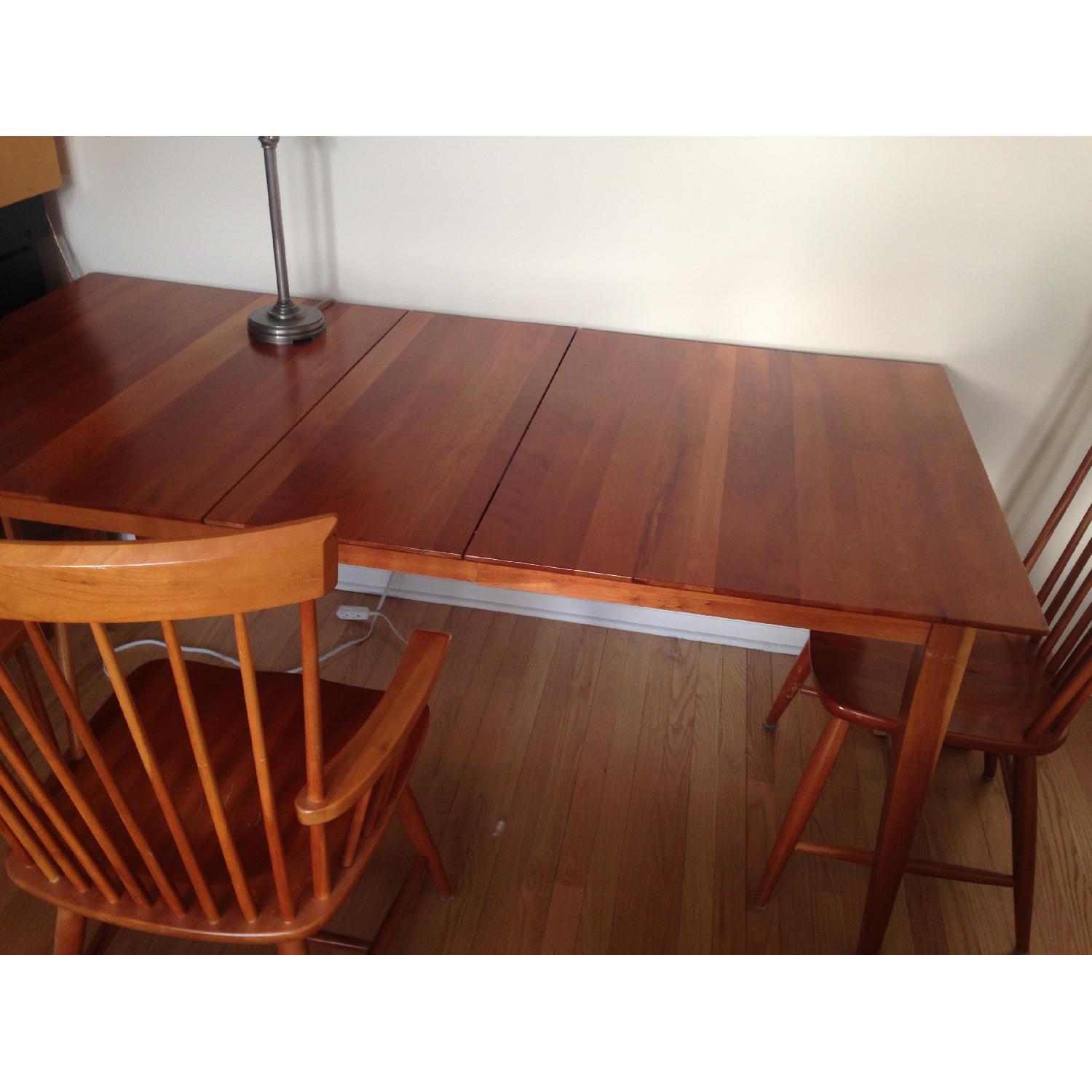 Solid Cherry Dining Table w/ 4 Chairs - AptDeco