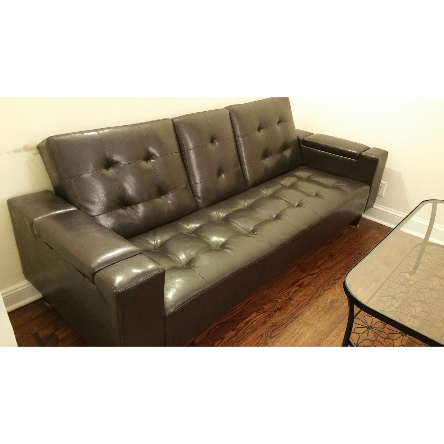 Faux Leather Couch - image-2