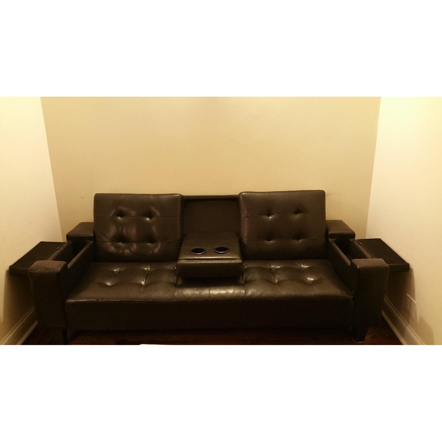 Faux Leather Couch - image-4