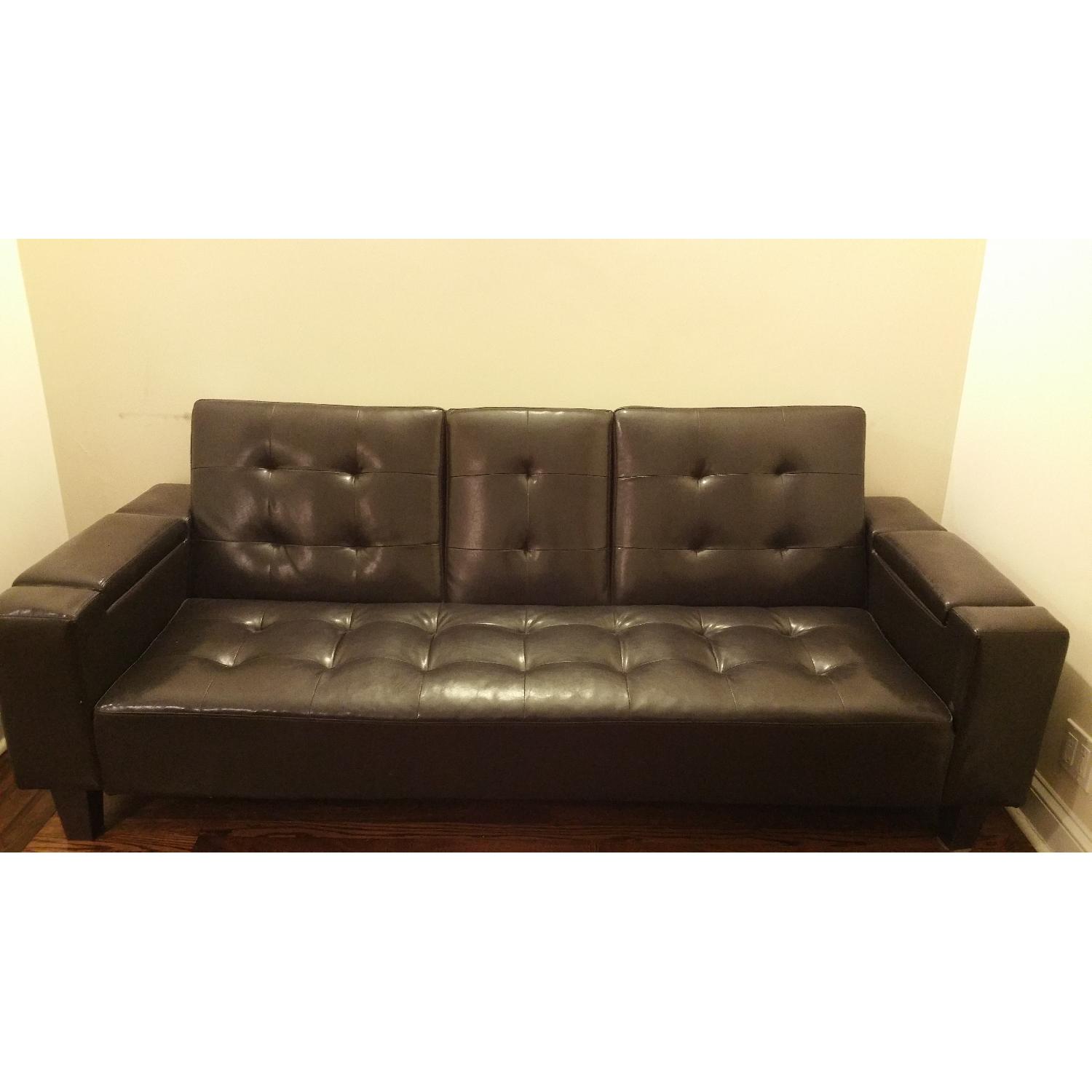 Faux Leather Couch - image-5
