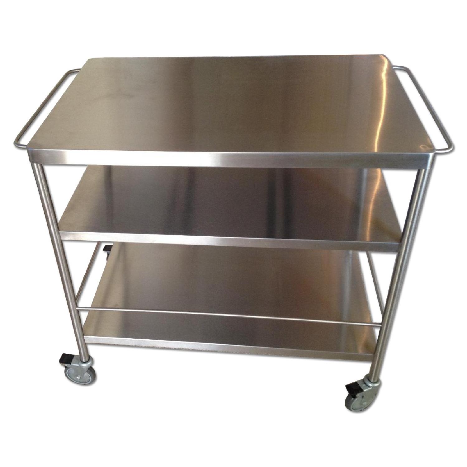 Ikea Stainless Steel Dining Room Side Table AptDeco