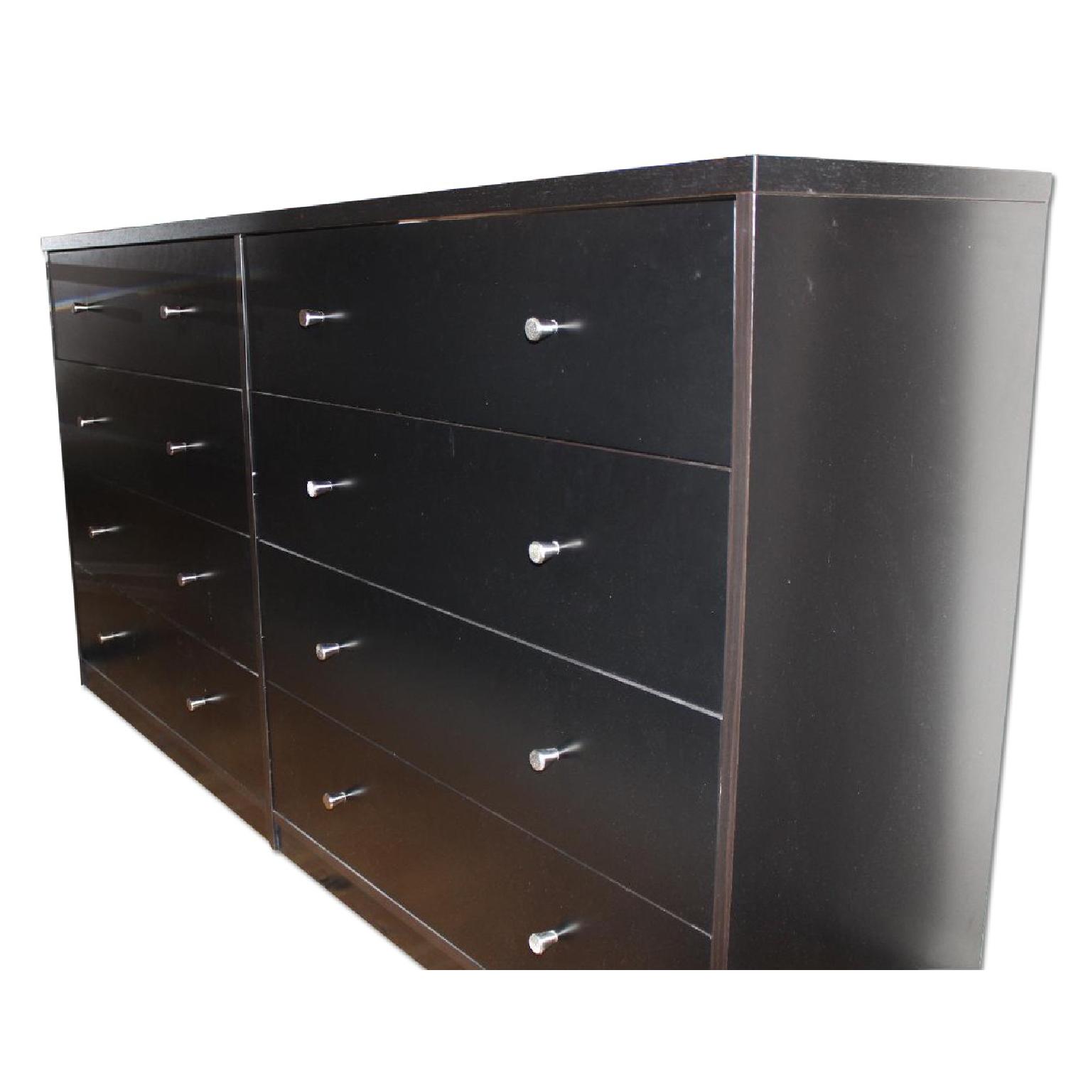 Black 8 Drawer Dresser + Side Dresser - AptDeco
