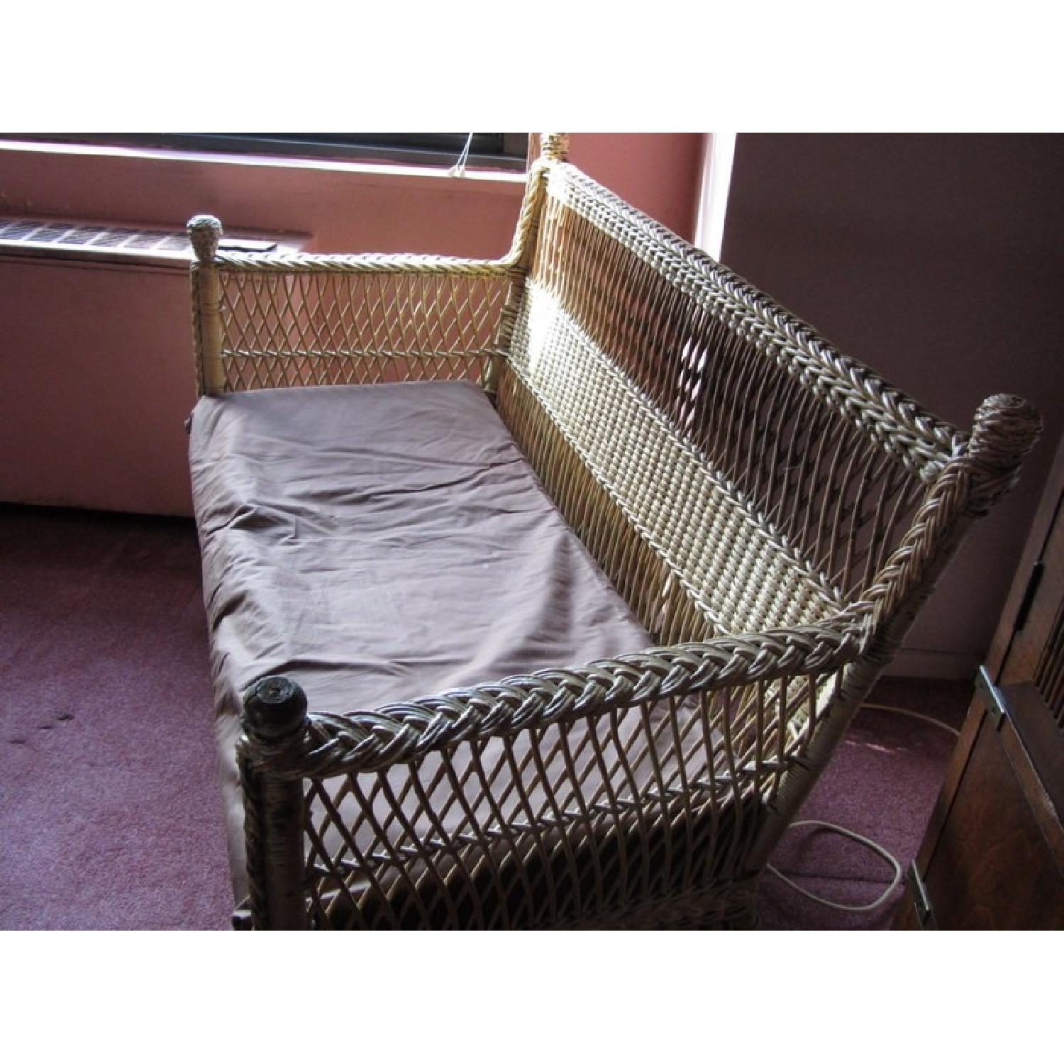 Antique Wicker Loveseat AptDeco