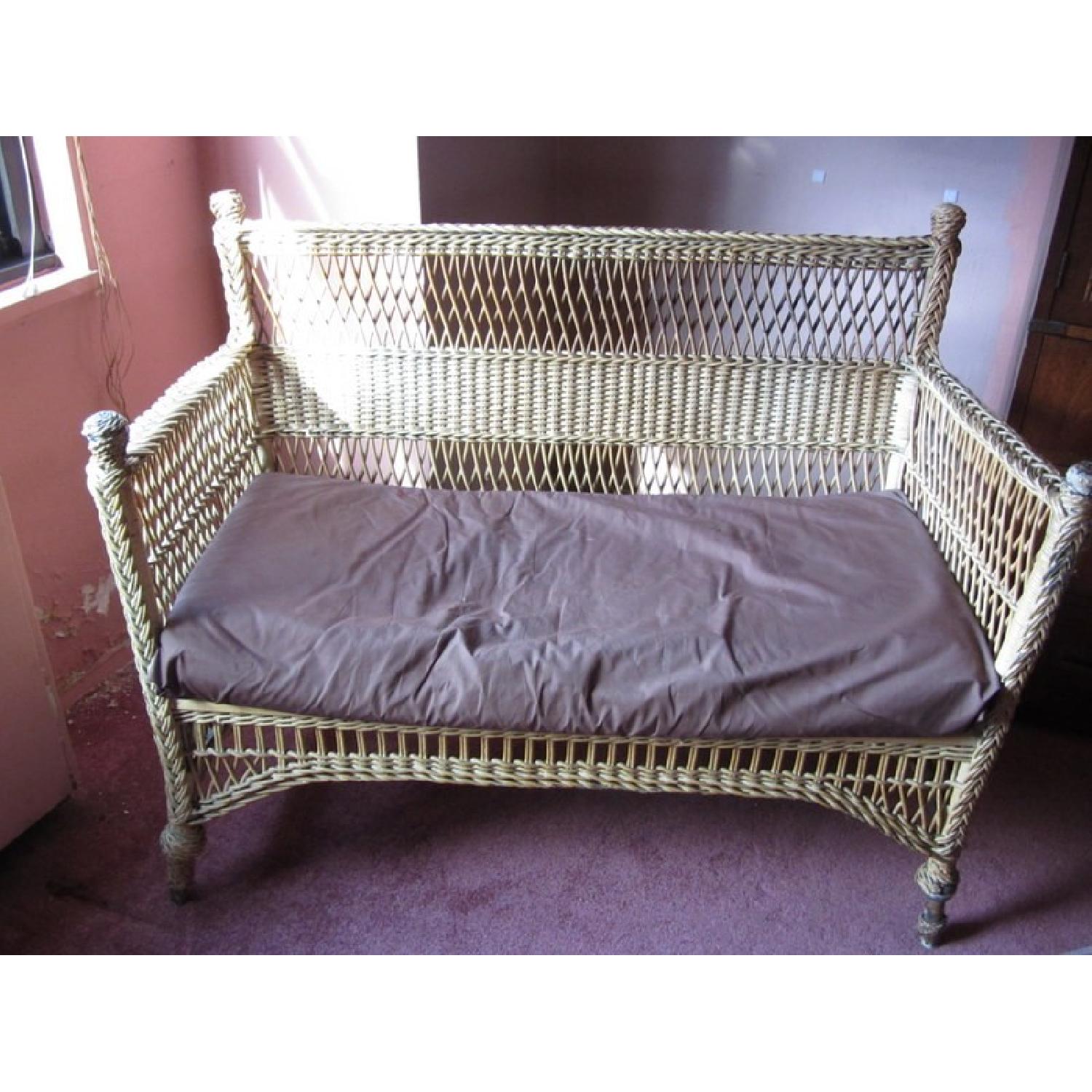 Antique Wicker Loveseat AptDeco