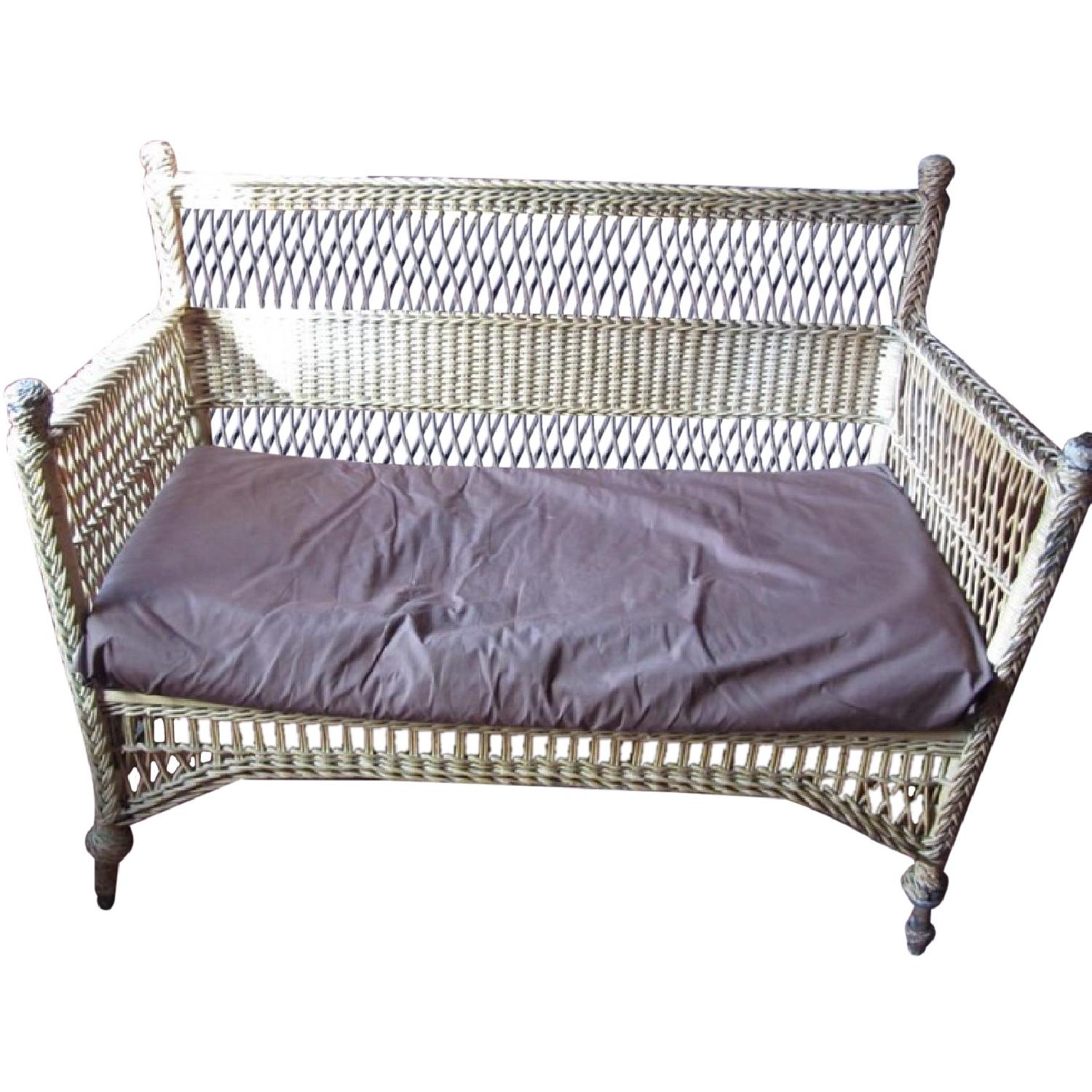 Antique Wicker Loveseat AptDeco