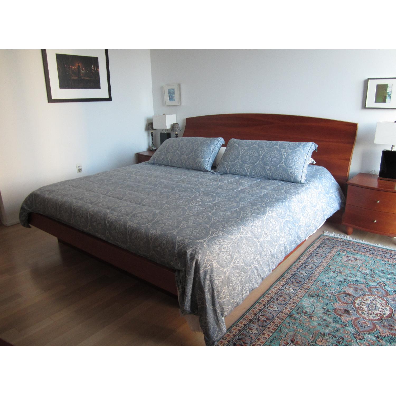 4 Piece Cherry Wood King Size Bedroom Set - image-1