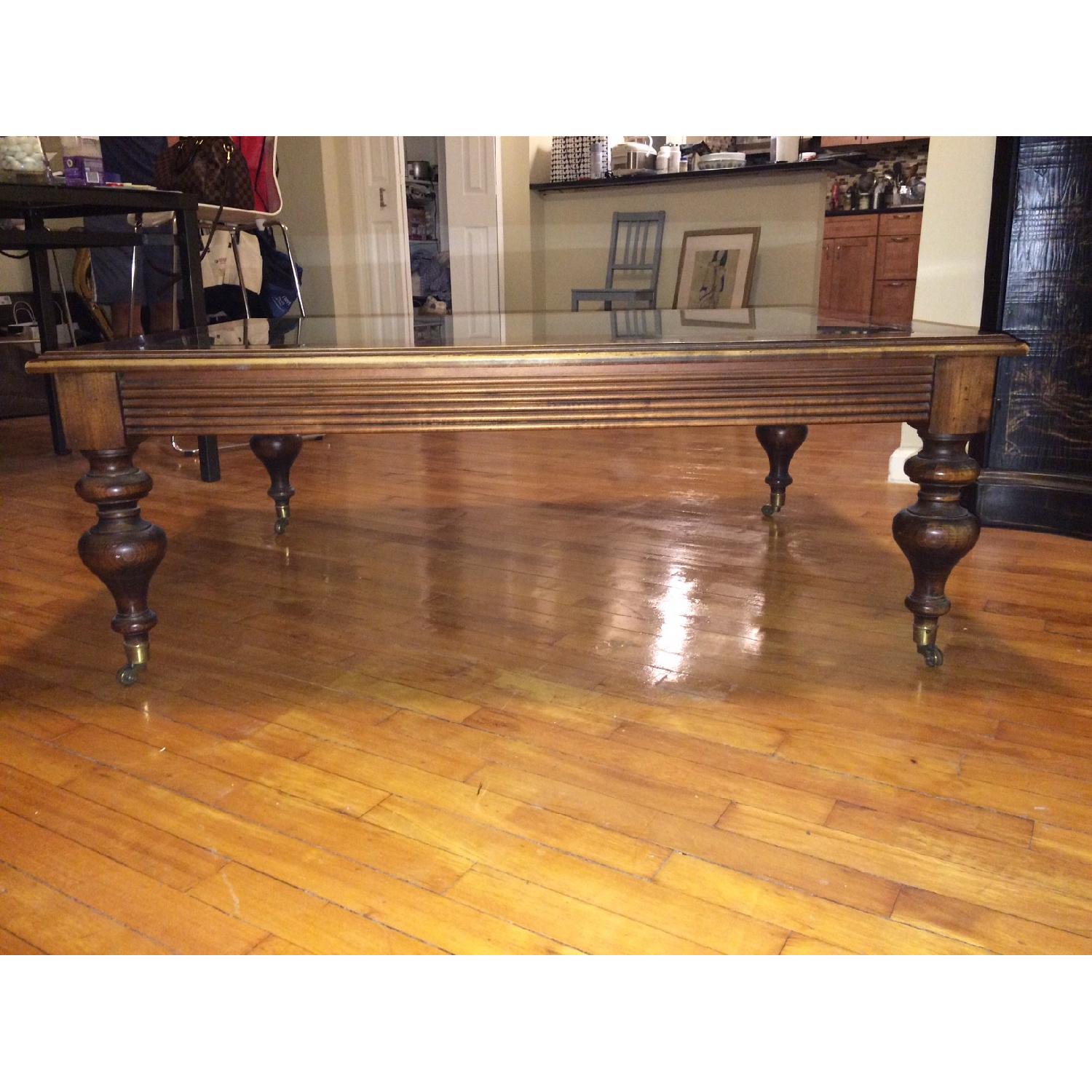 Ethan Allen  British Classics Collection Coffee Table with Glass Top - image-1