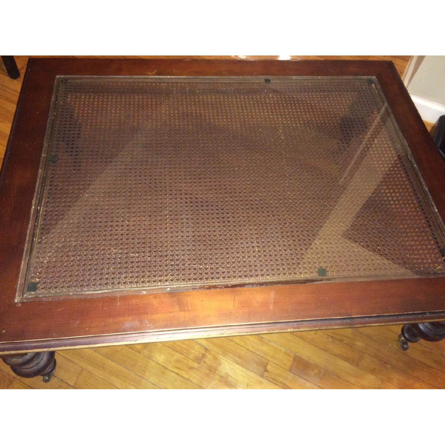 Ethan Allen  British Classics Collection Coffee Table with Glass Top - image-8