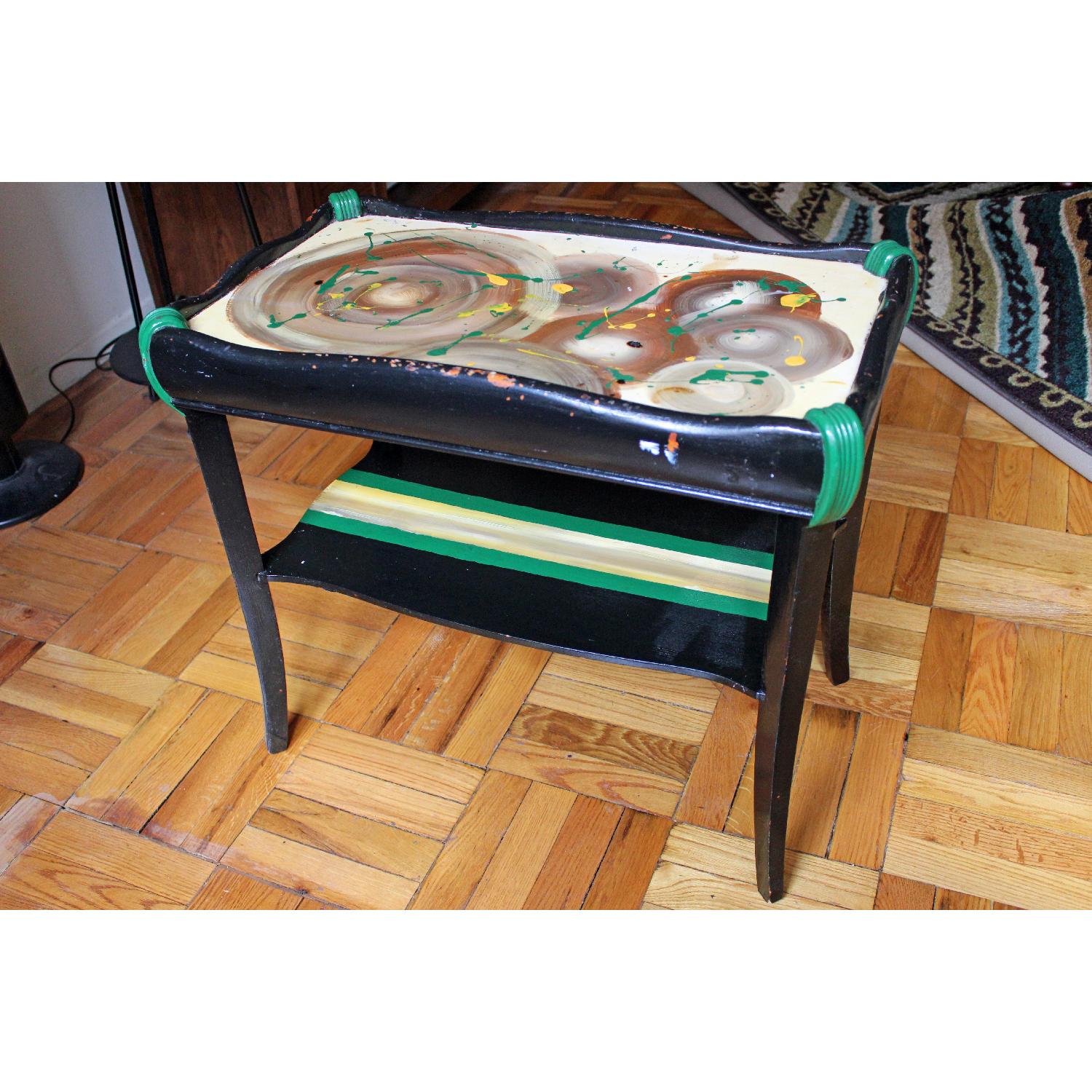 Vintage Painted 2-Tier Side Table - image-1