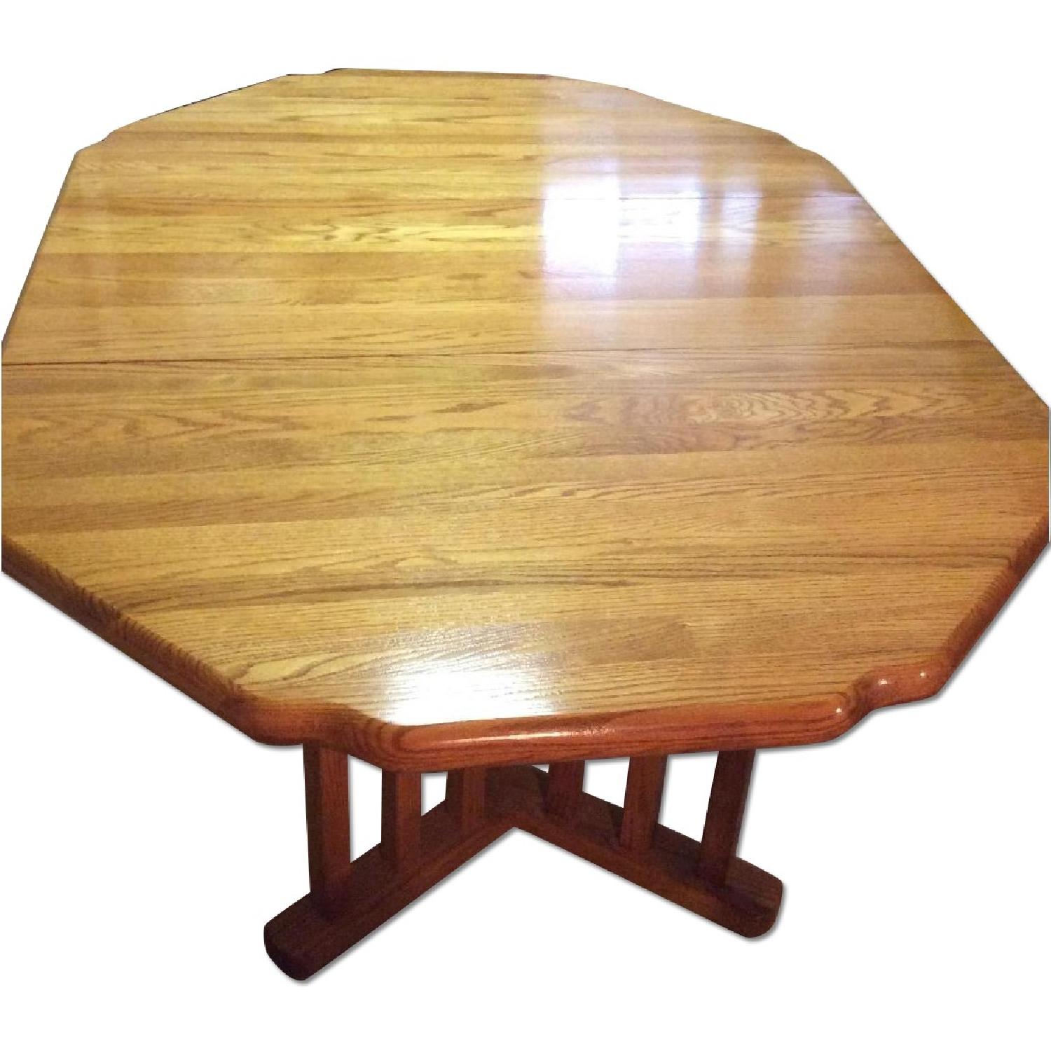 Expandable Solid Oak Dining Table - AptDeco