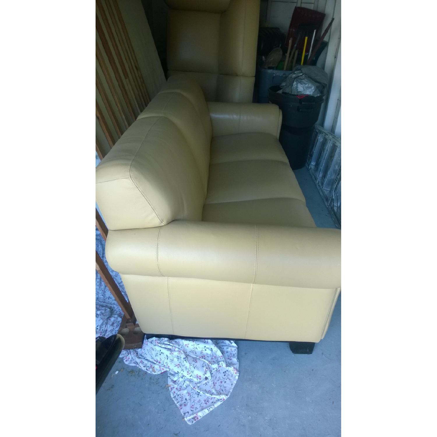 Macy's Leather Sofa - image-1