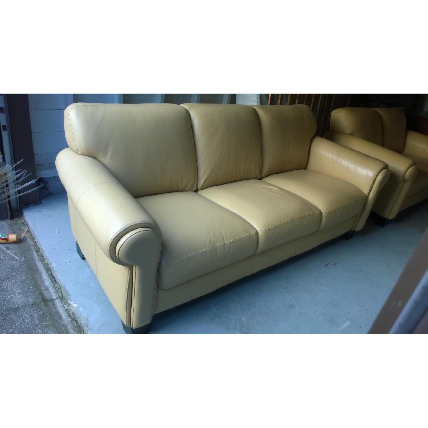 Macy's Leather Sofa - image-3