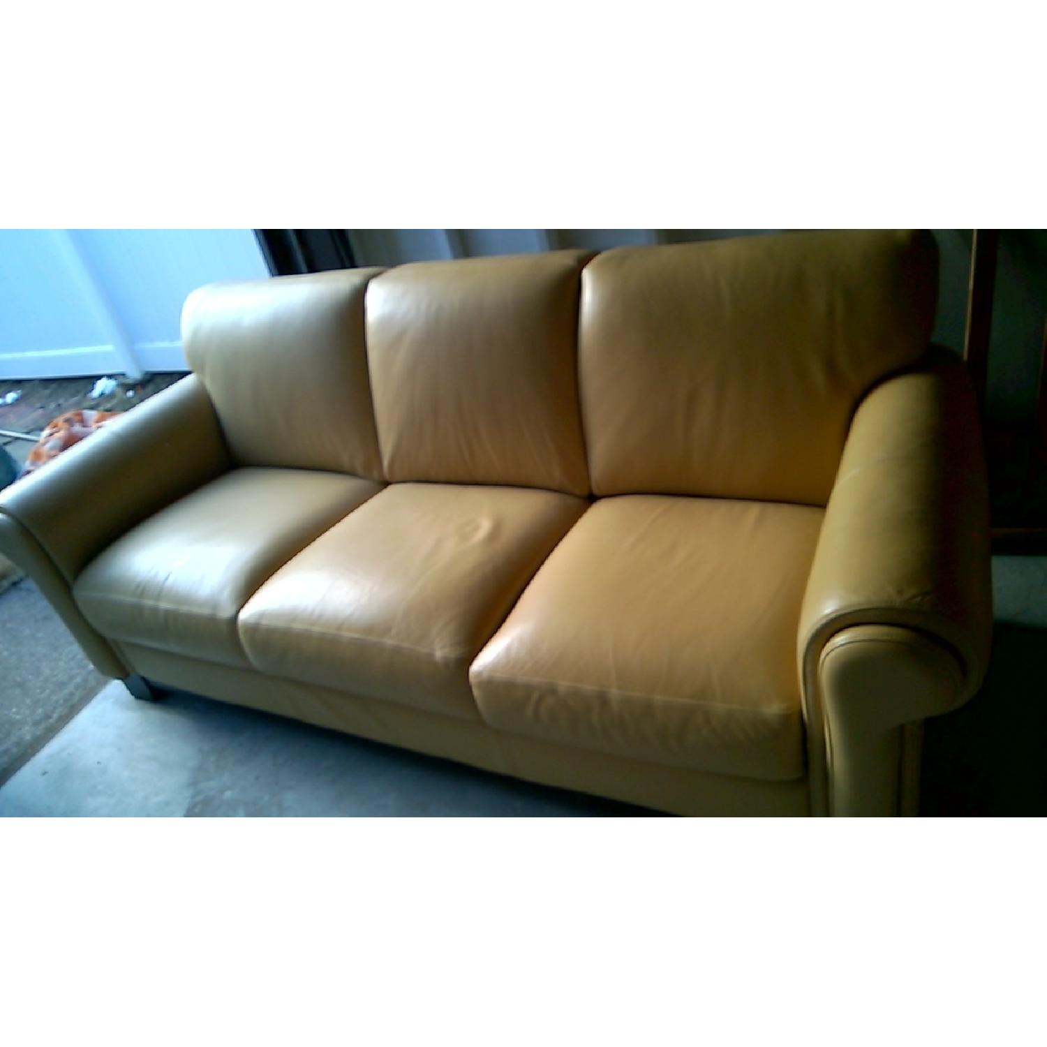 Macy's Leather Sofa - image-4