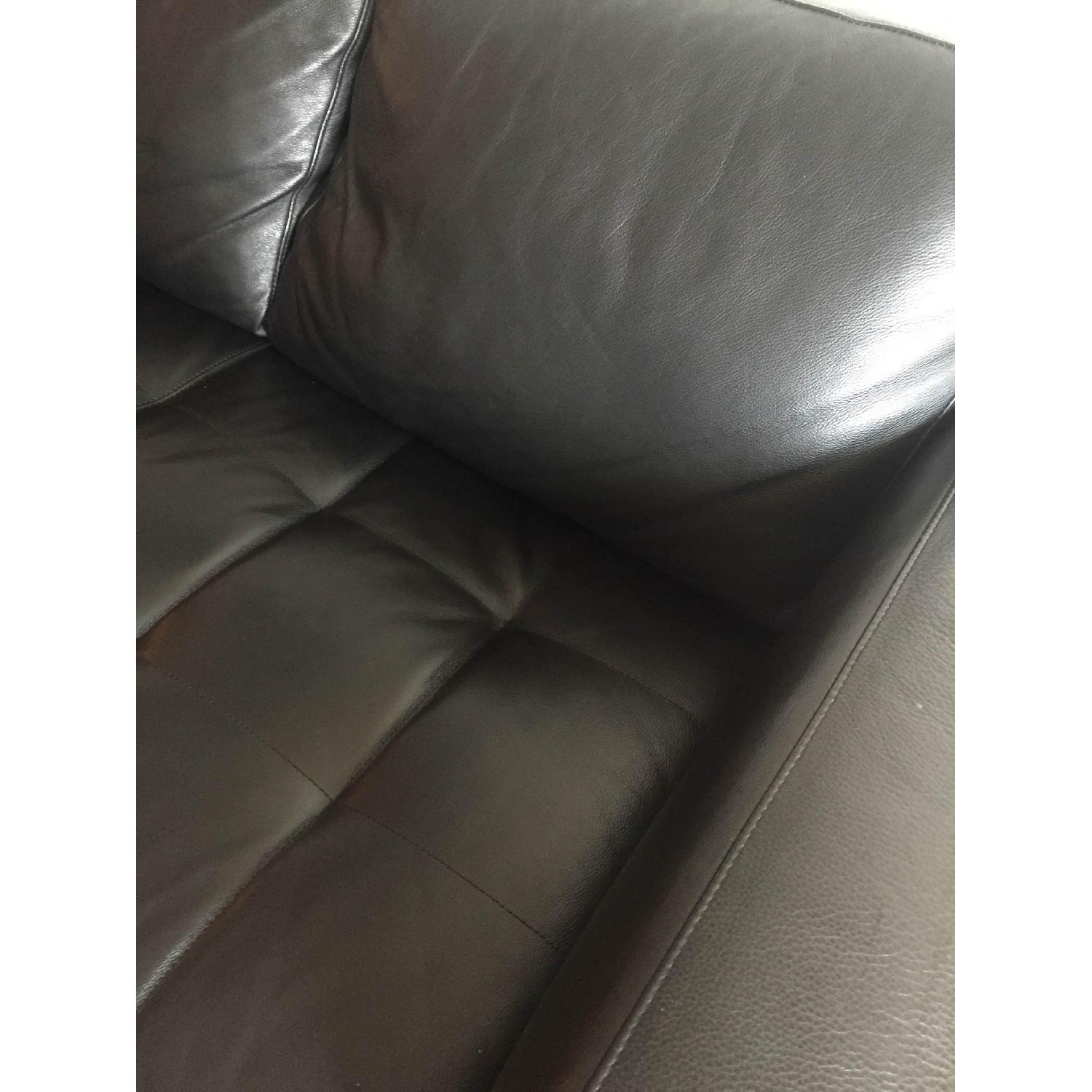 Macy's Black Leather Sectional Sofa - image-6