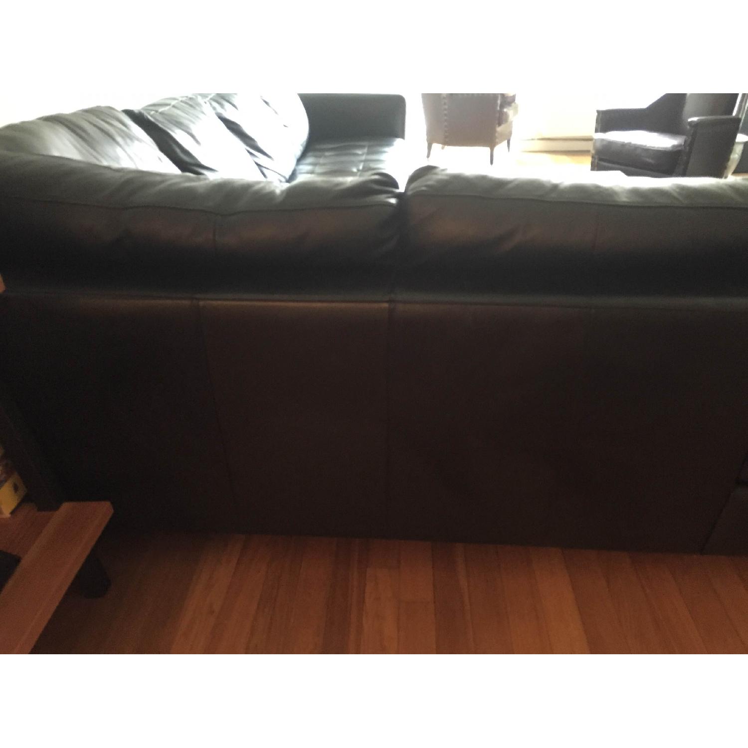 Macy's Black Leather Sectional Sofa AptDeco