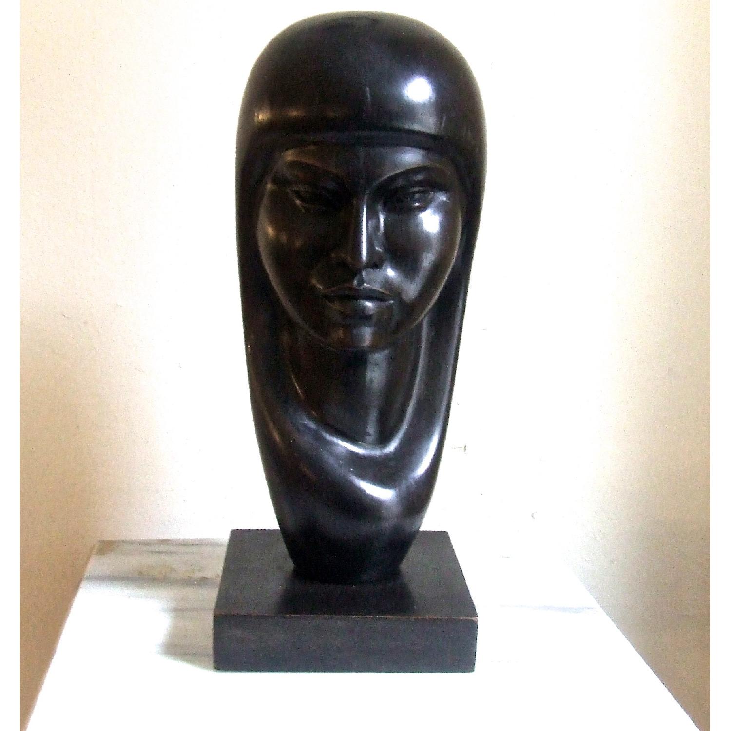 J. Ramirez Art Deco Head Sculpture - image-1